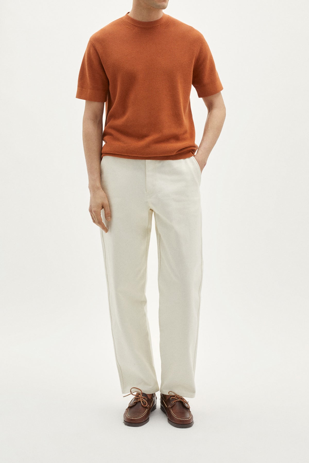 The Organic Cotton Ribbed T-Shirt terracotta- Imperfect Version
