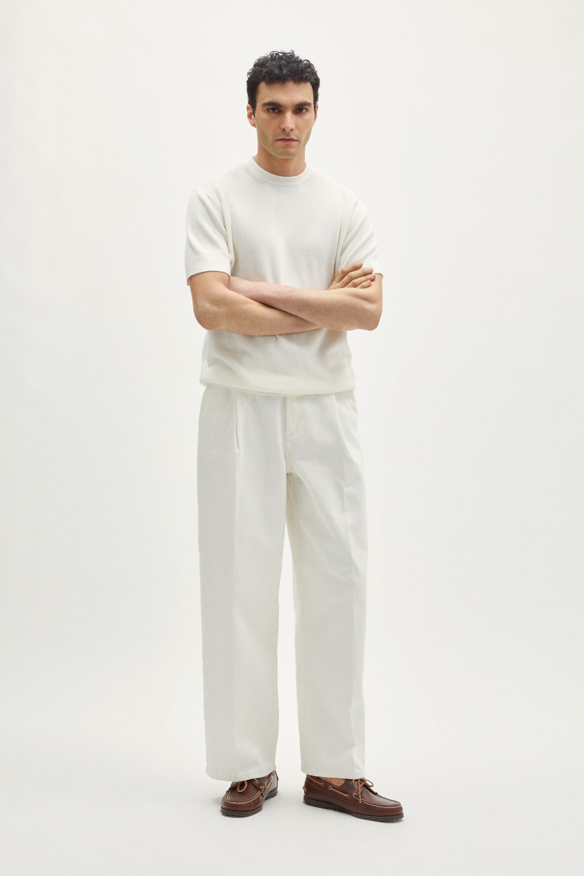 the organic cotton ribbed t shirt milk white