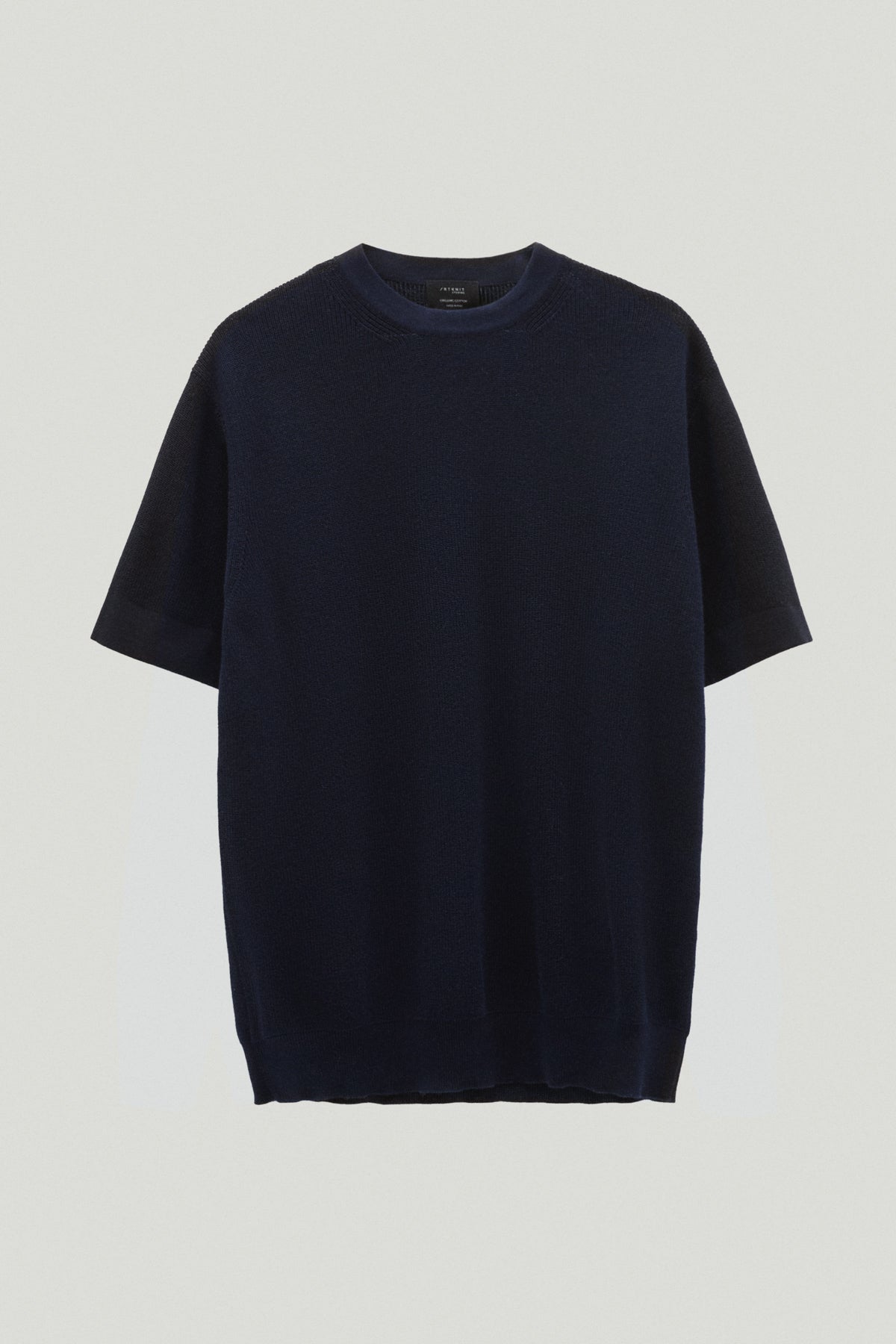 the organic cotton ribbed t shirt deep blu