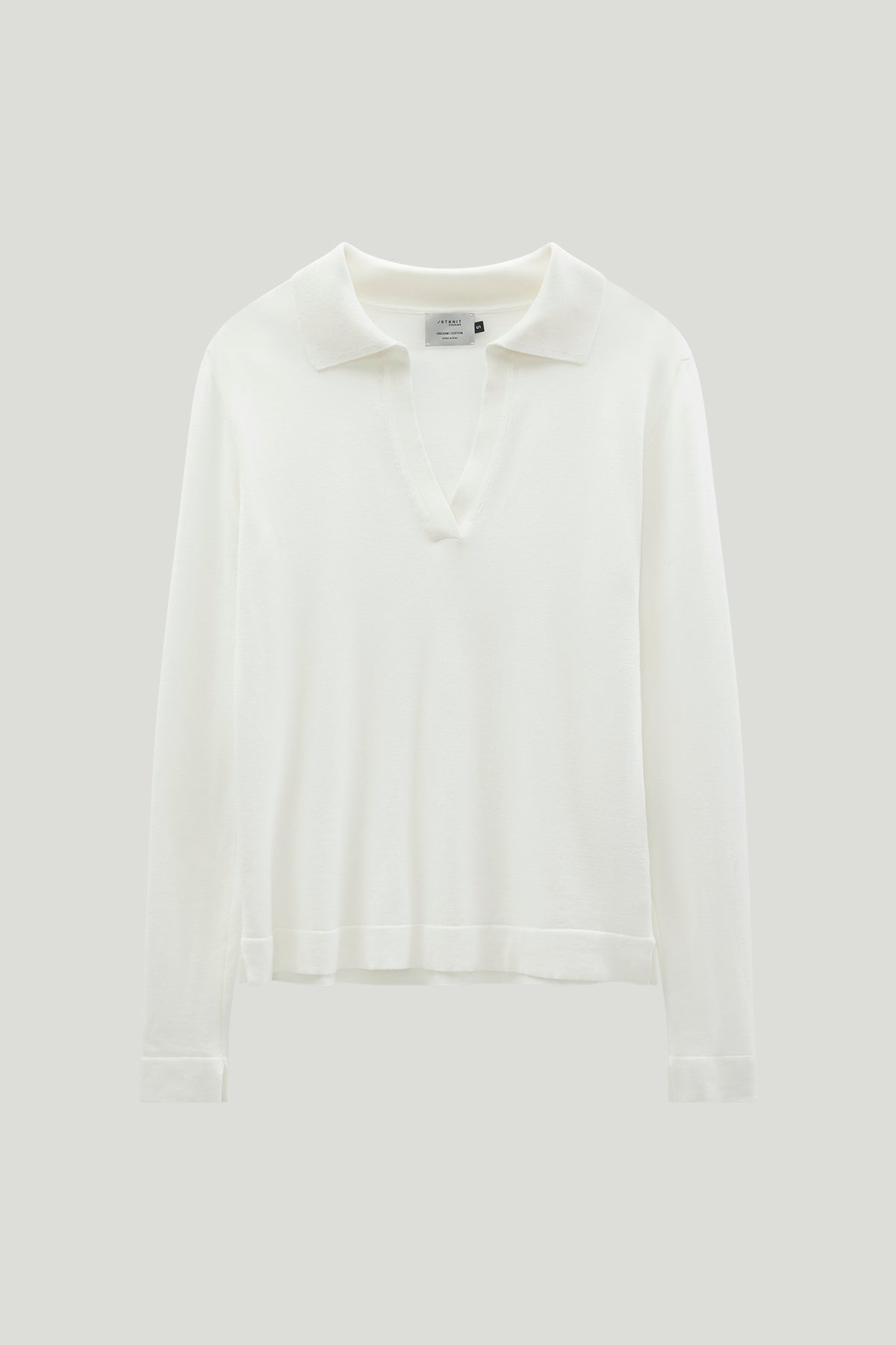 Organic cotton lightweight polo milk white
