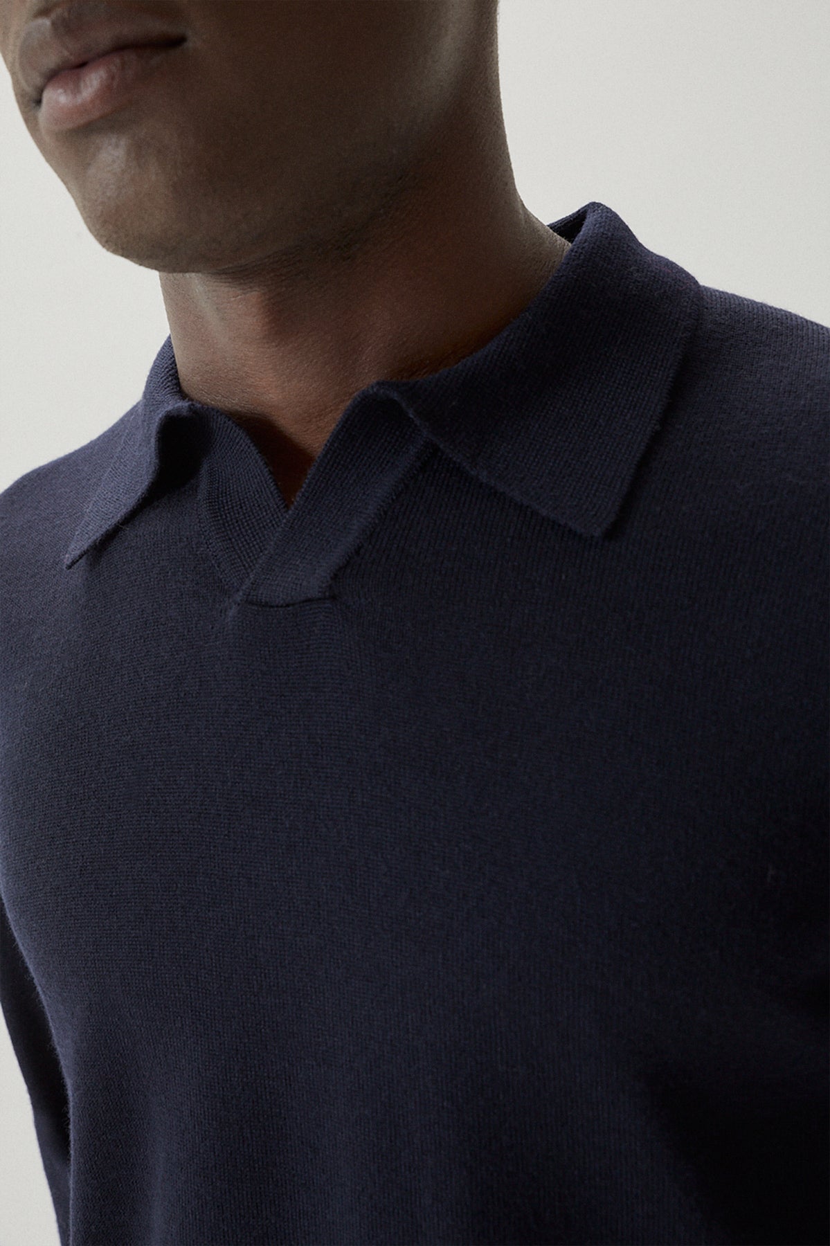the merino wool polo oxford blue