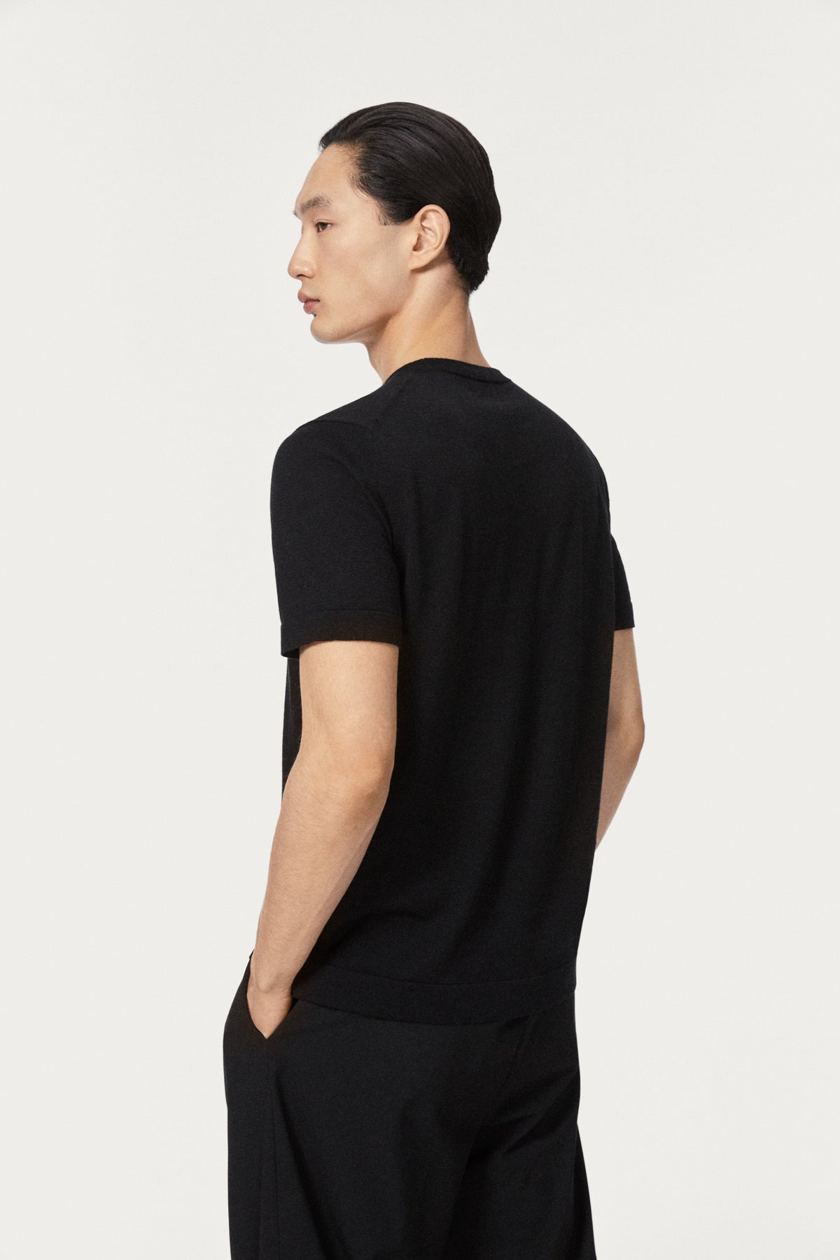 The Organic Cotton Knit T-Shirt black