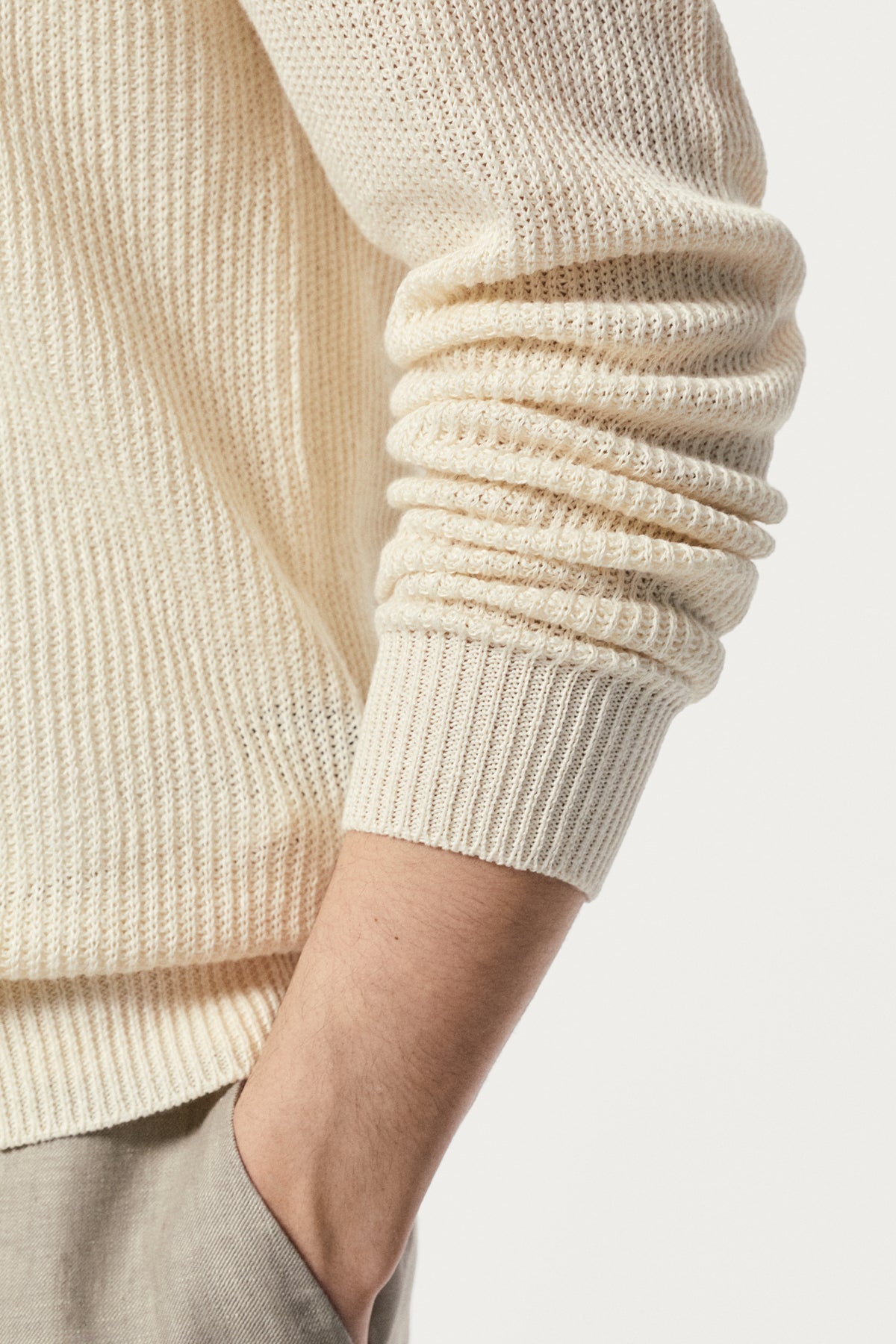 Cardigan a Costine in Lino e Cotone