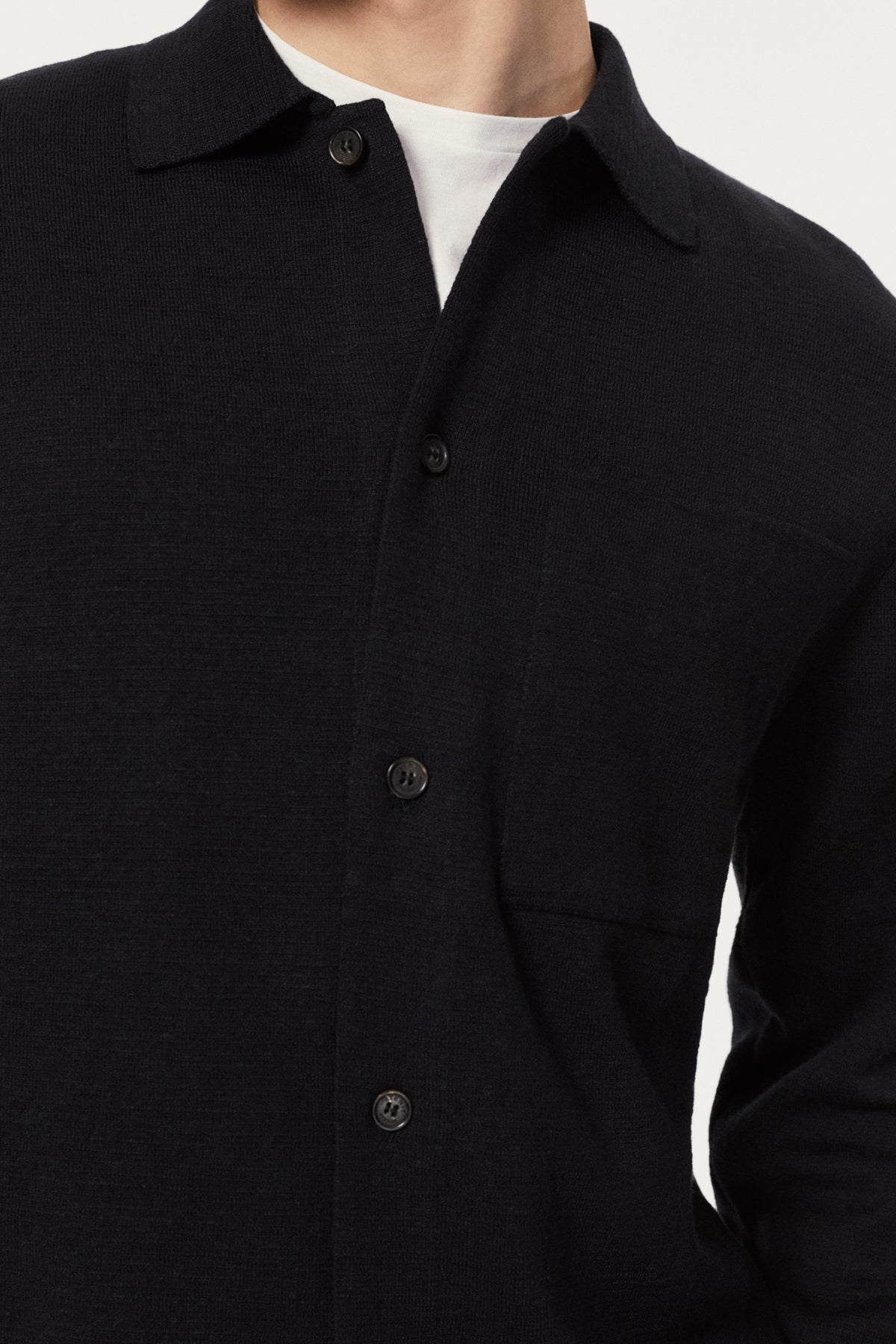 The Linen Cotton Lightweight Overshirt - black