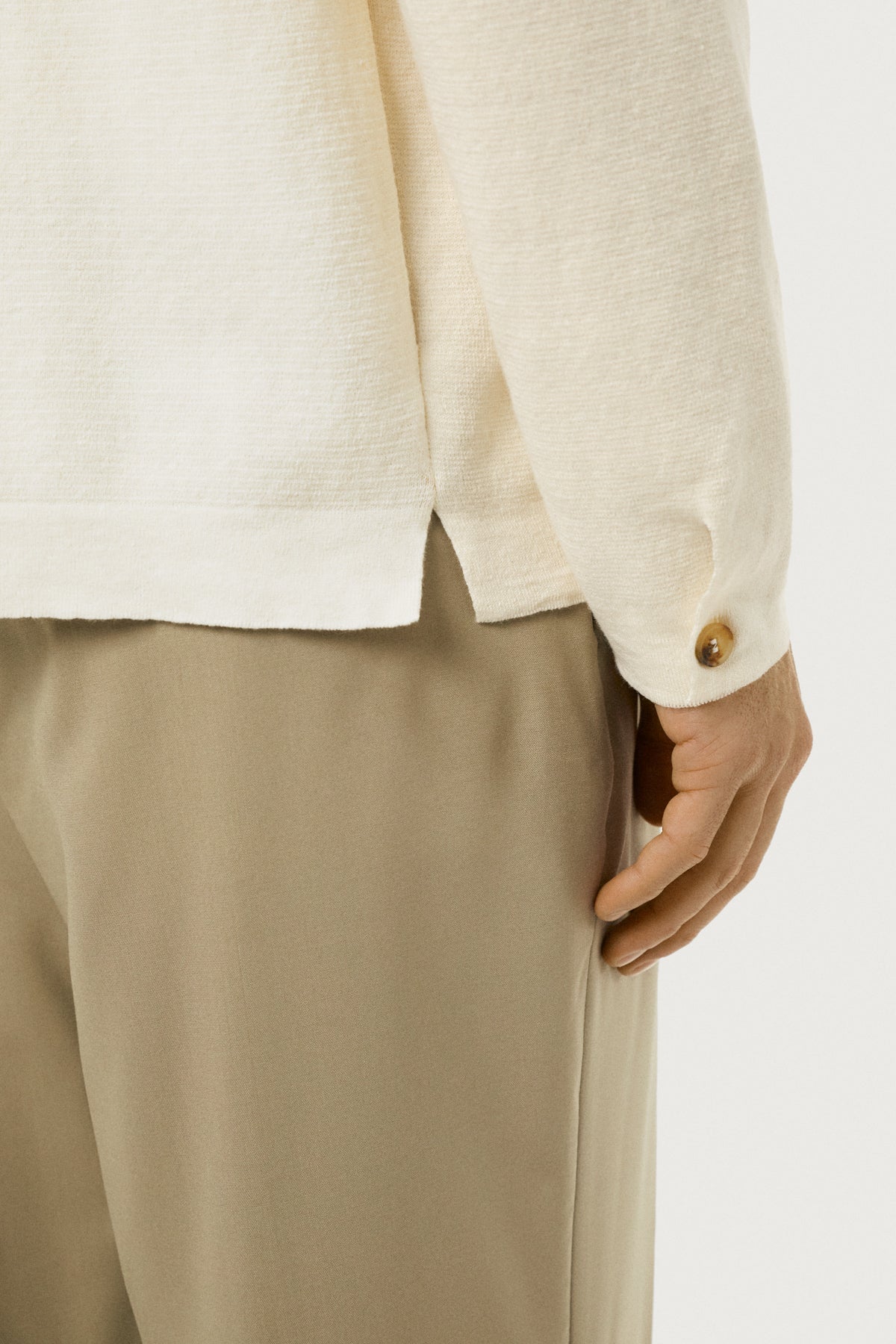 The Linen Cotton Lightweight Overshirt Milk White