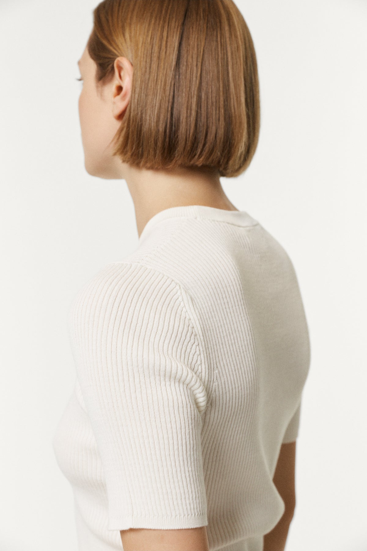 The Organic Cotton Ribbed Tee Milk White