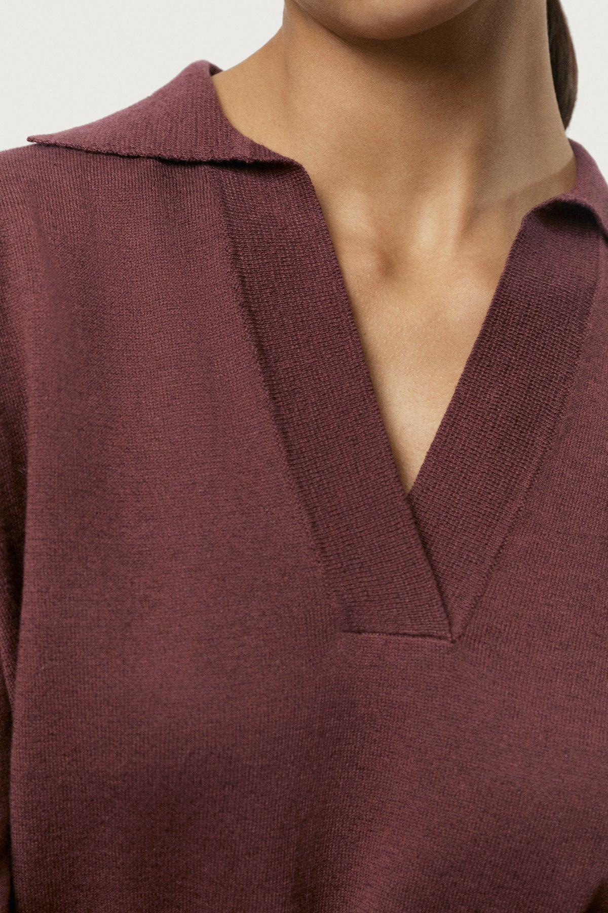 The Linen Cotton Boxy Polo Mahogany