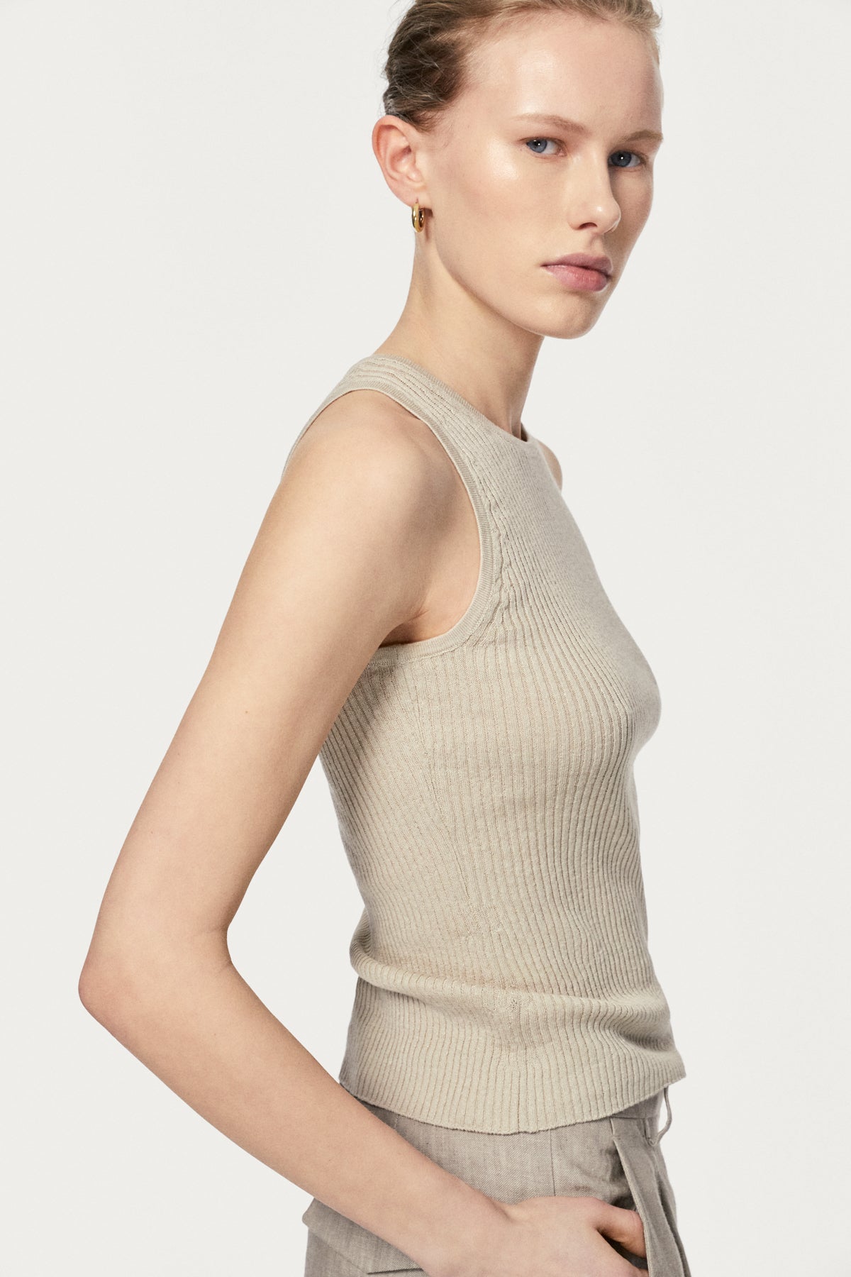linen cotton tank top hay