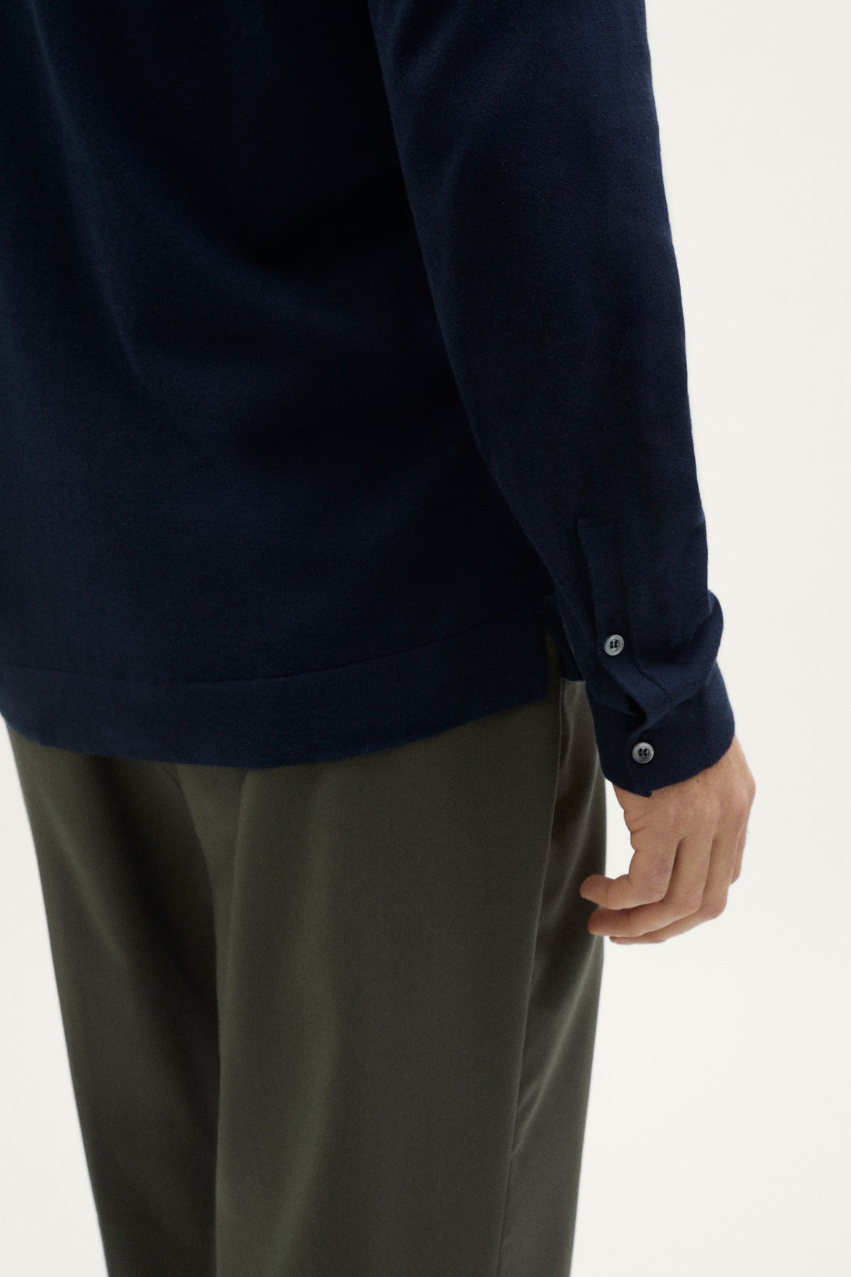 The Organic Cotton Knit Shirt deep blue