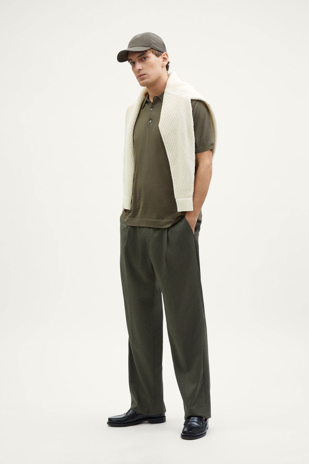 the organic cotton polo kaki green