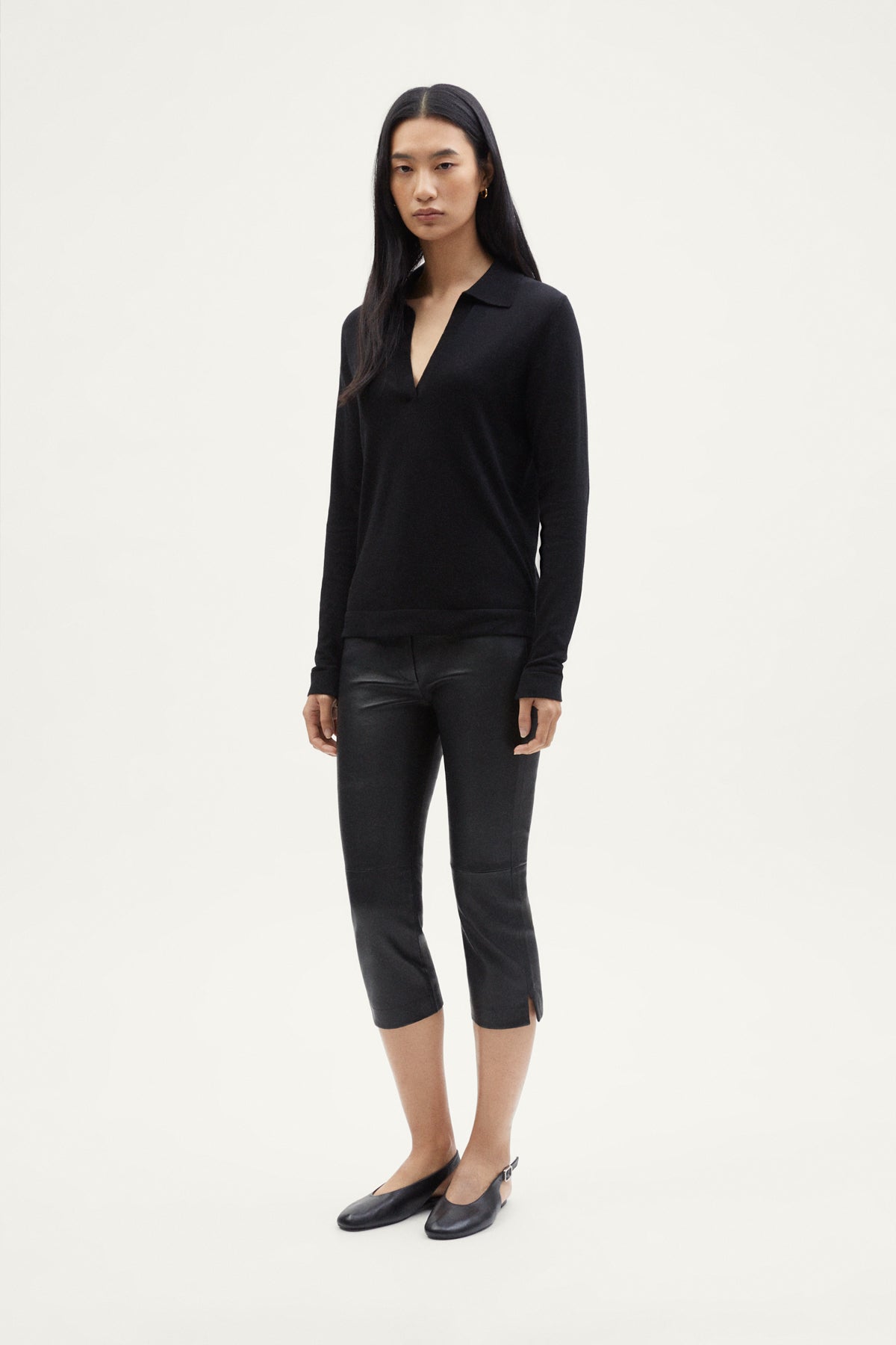The Organic Cotton Lightweight Polo - black