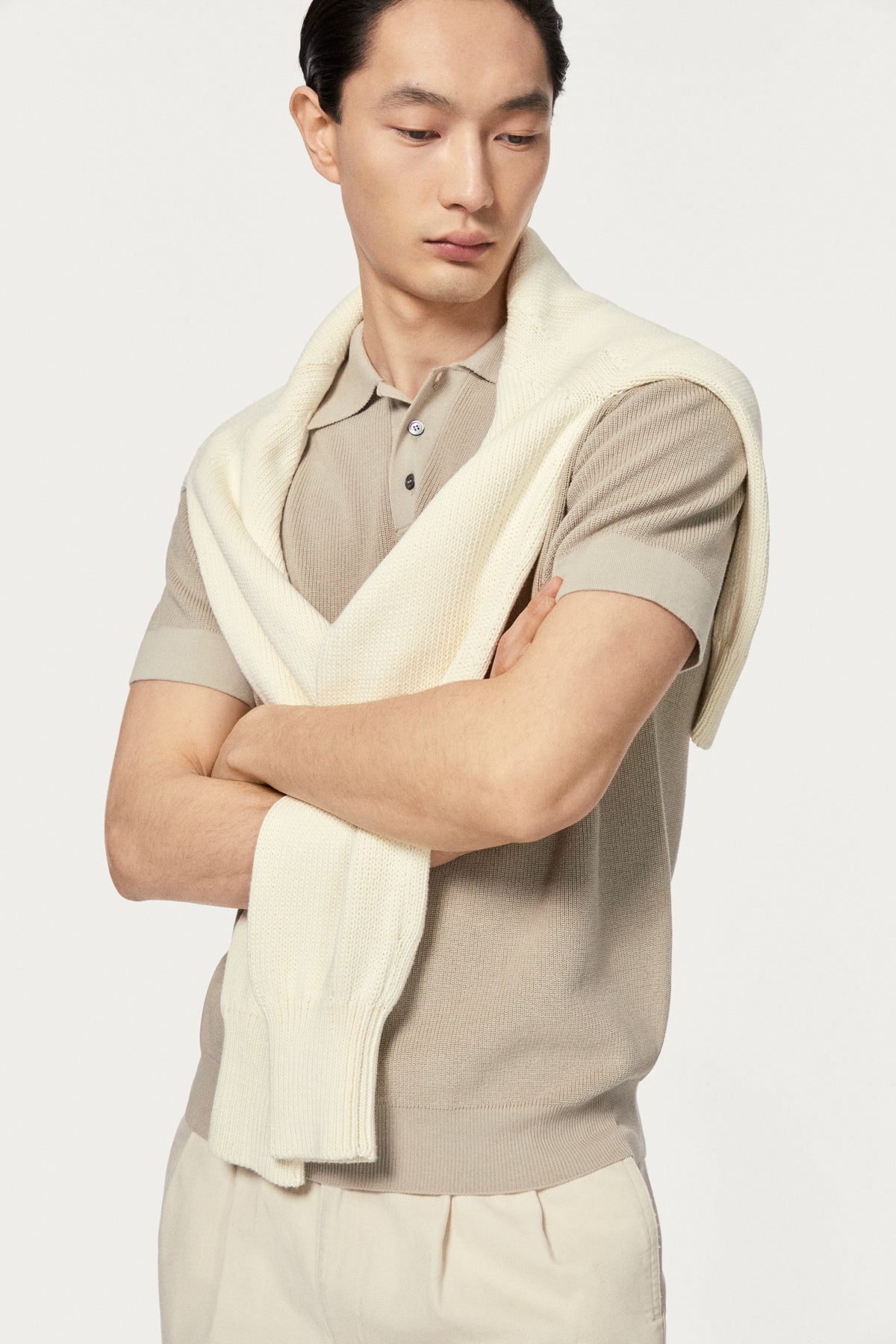 The Organic Cotton Ribbed Polo Shirt hay