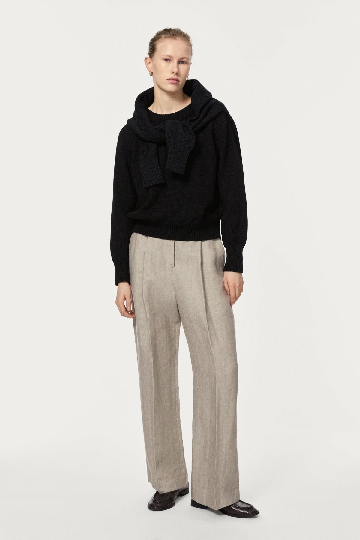 The Organic Cotton Tricot Sweater black