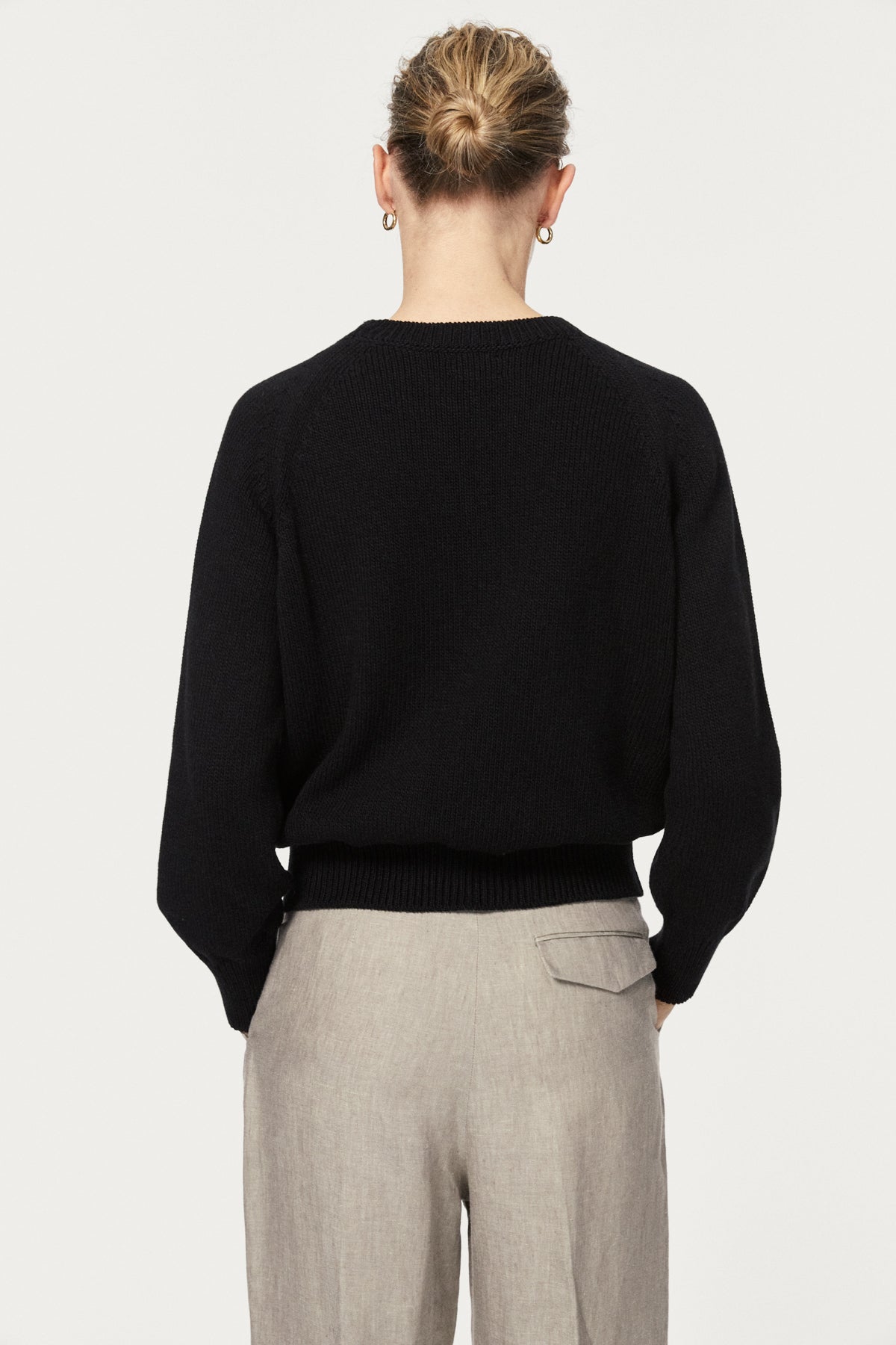 The Organic Cotton Tricot Sweater black