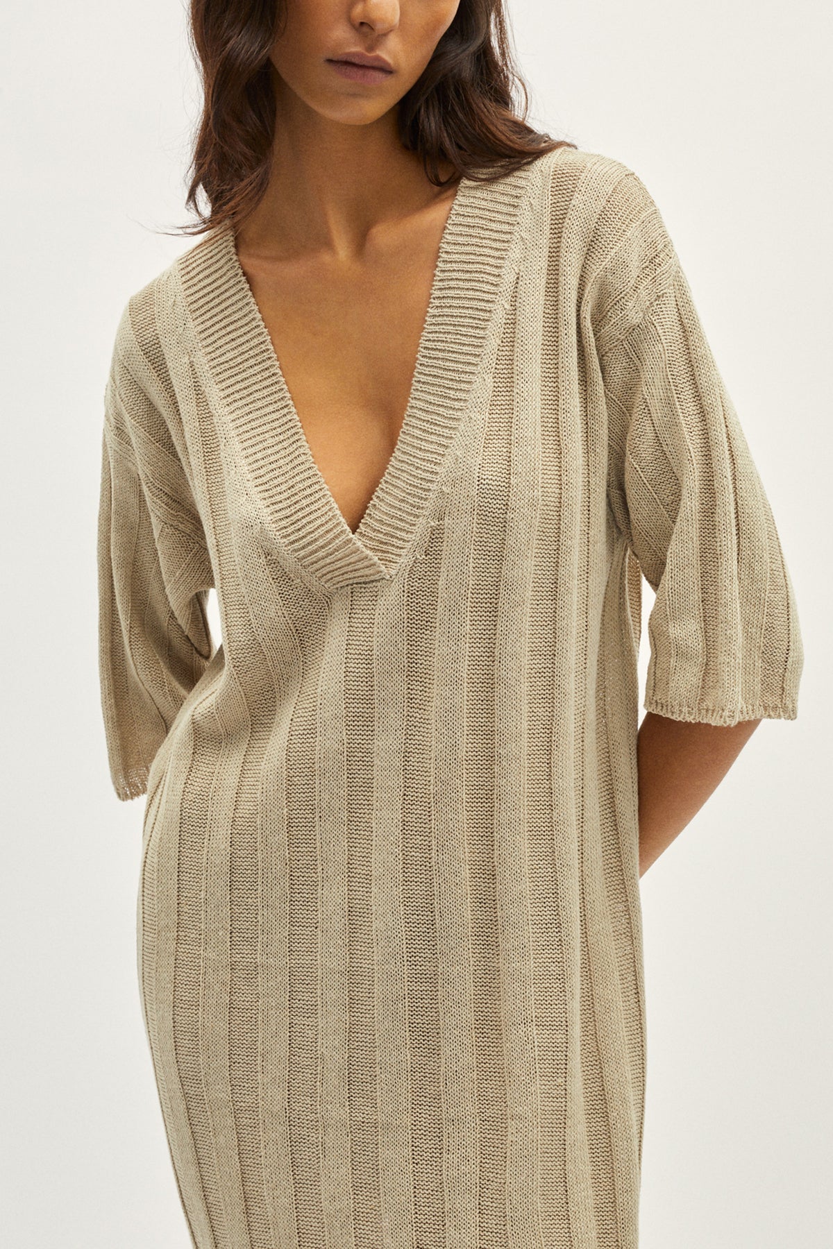 Oversize-Kleid aus Regeneriertem Leinen