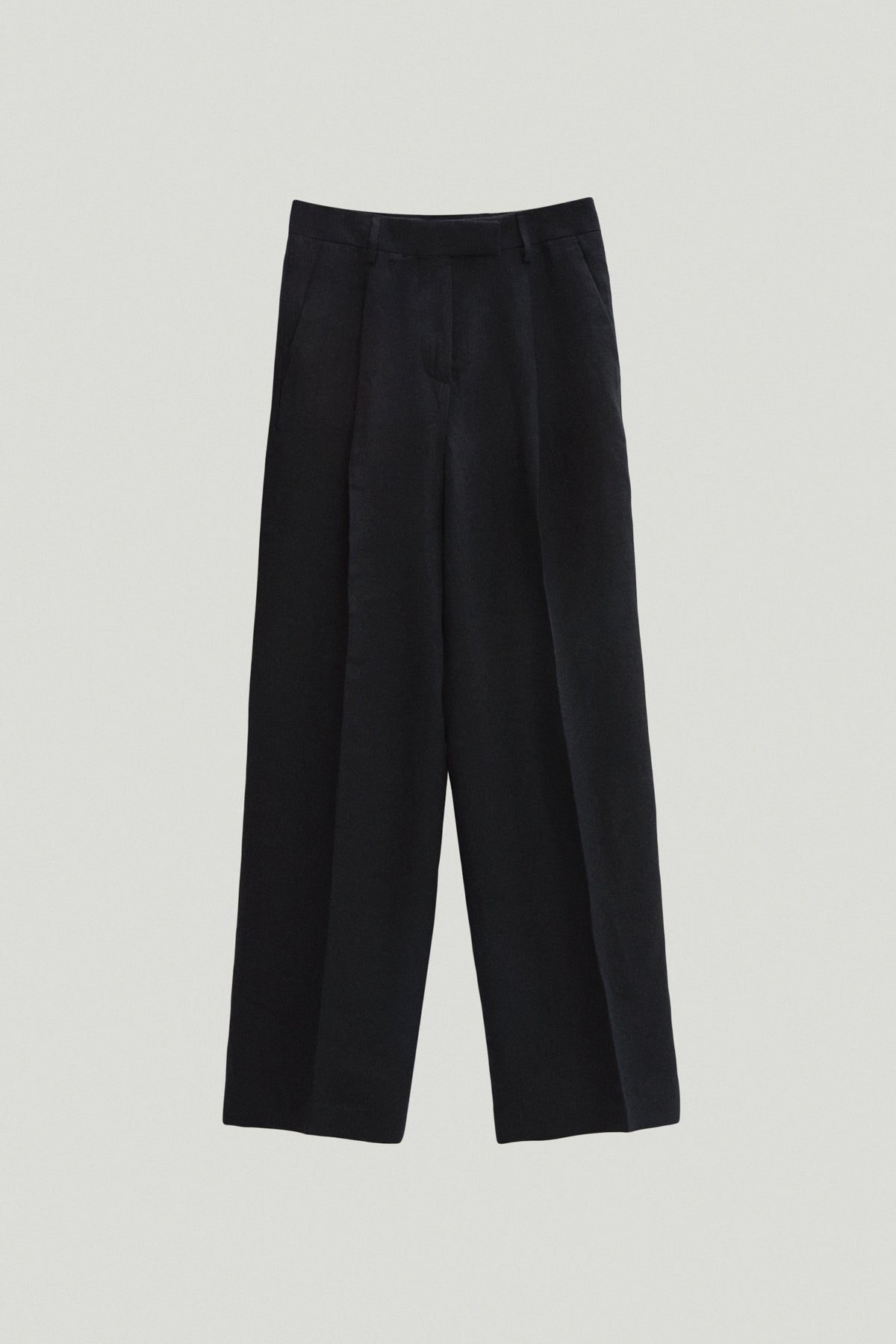the linen twill pants black