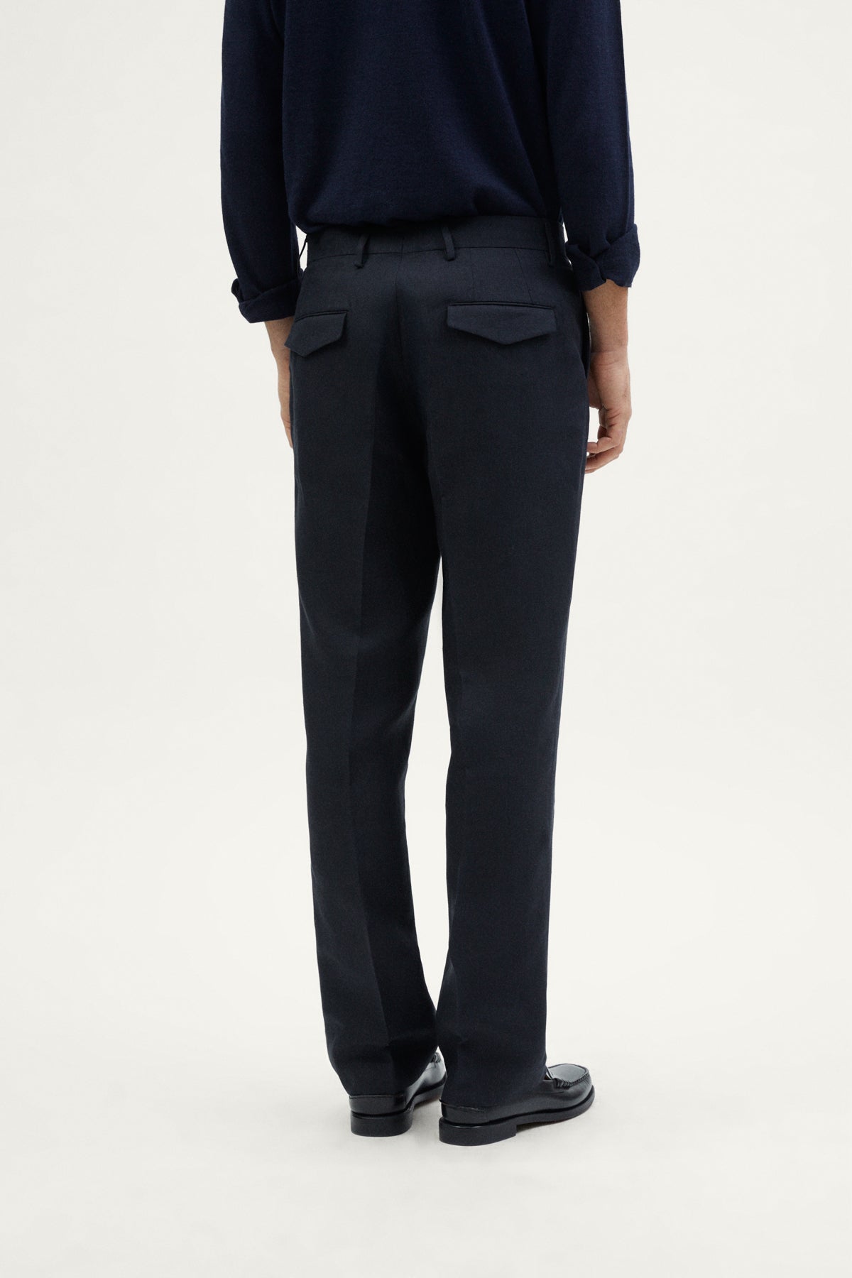 The Linen Twill Trousers - dark blue