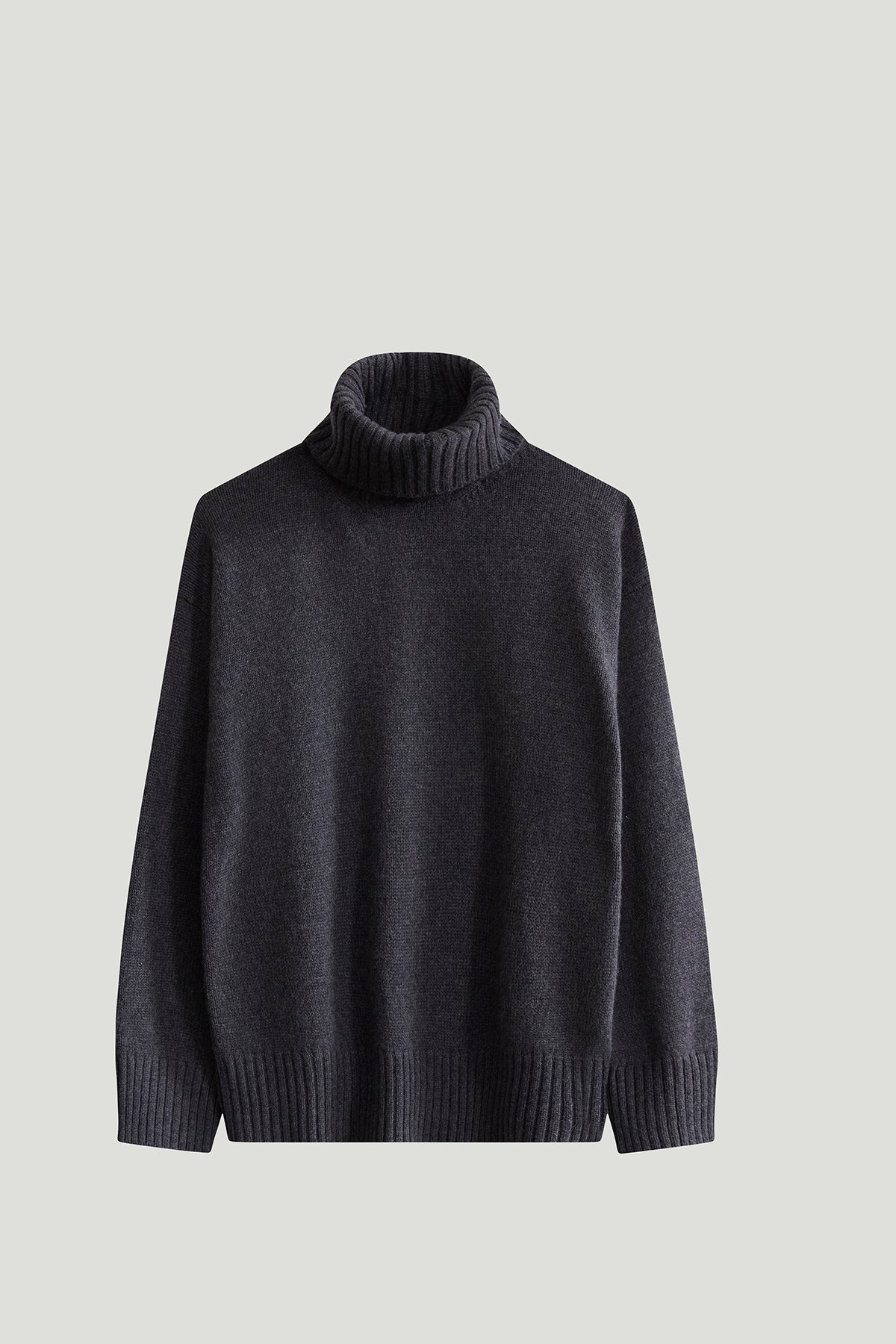 The ReCashmere Ribbed High Neck - grey