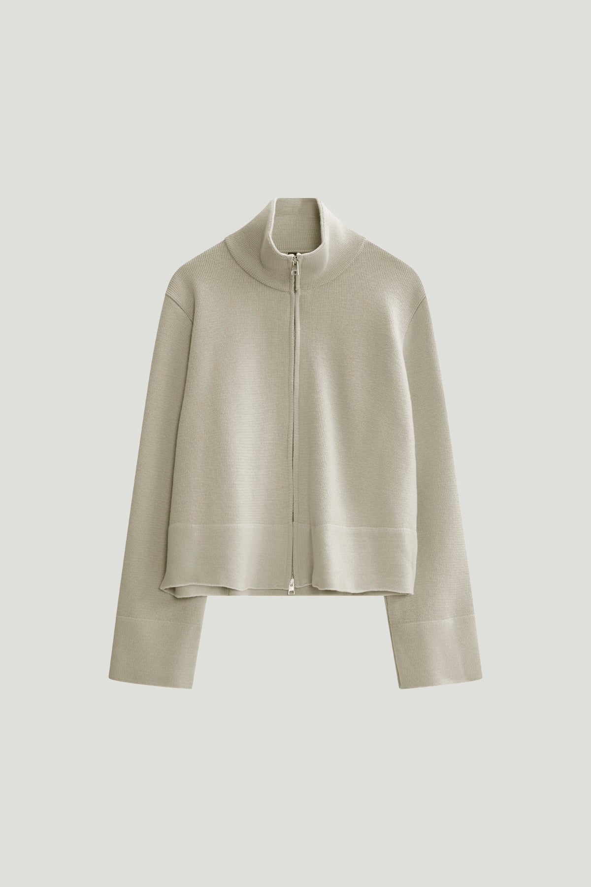 Giacca a collo alto con zip in Lana Merino
