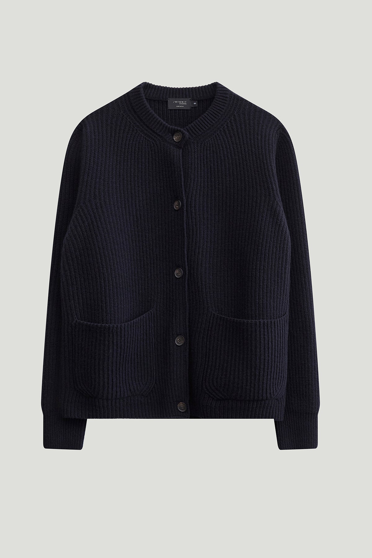 Cardigan Girocollo in Lana Cardata