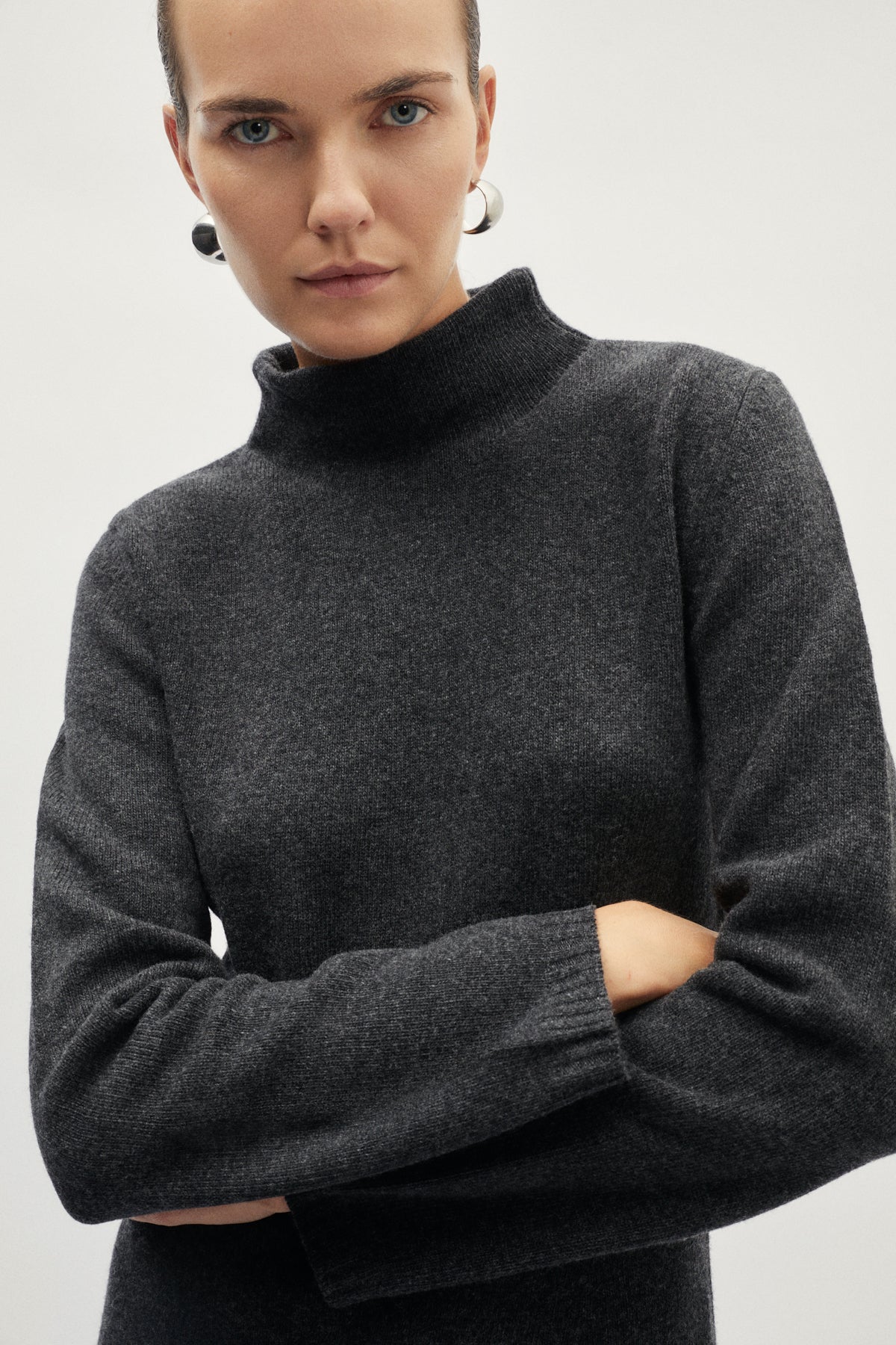 The Woolen Flared Dress - grey