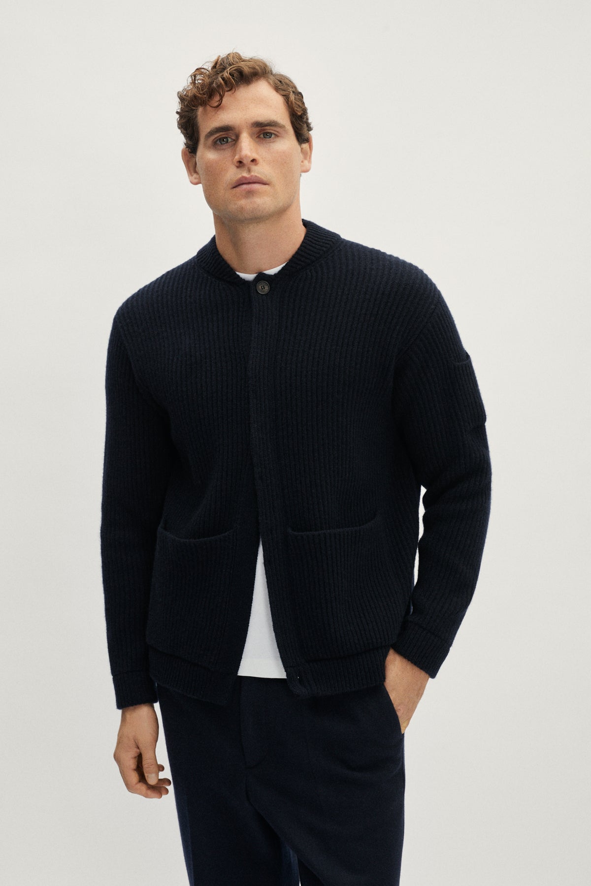 The Woolen Ribbed Bomber abyss blue