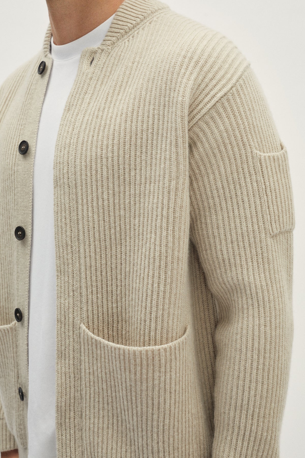 The Woolen Ribbed Bomber - ecru