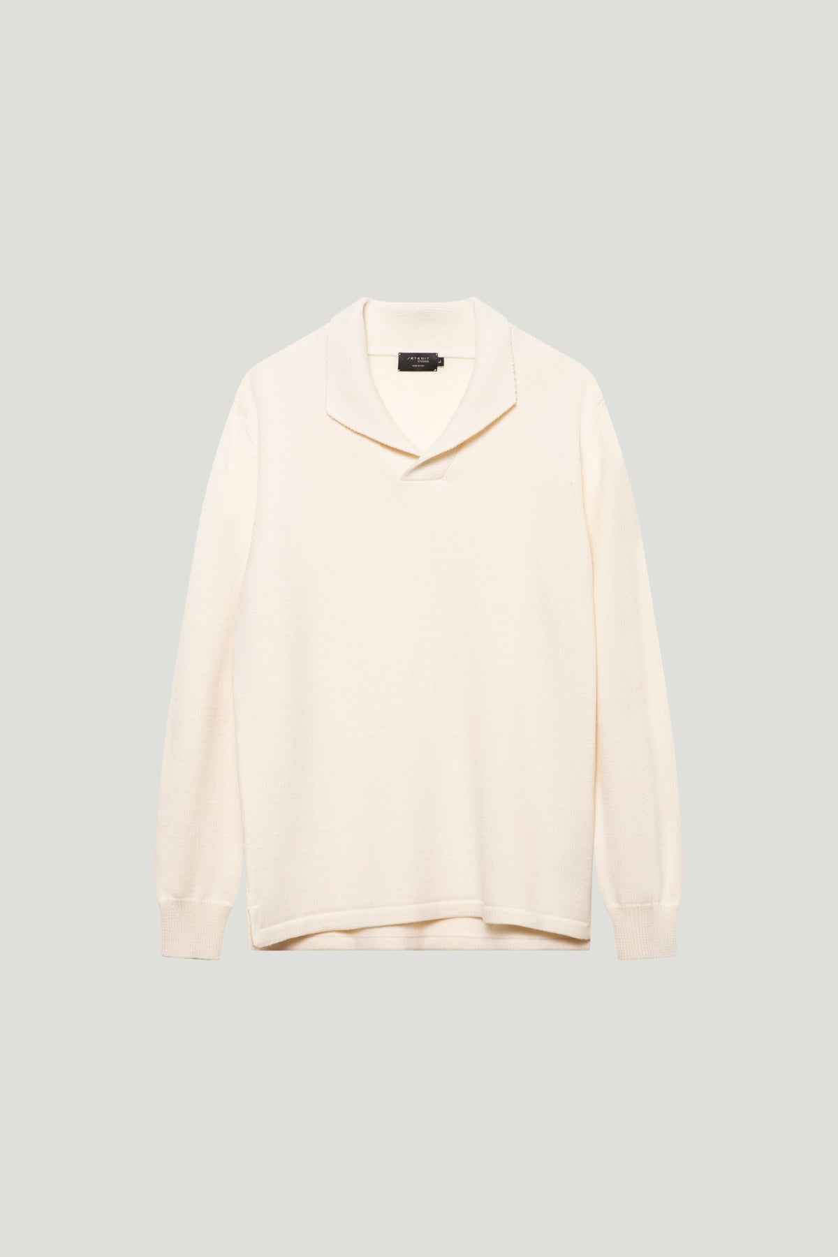 Polo con Collo Sciallato in Lana Merino