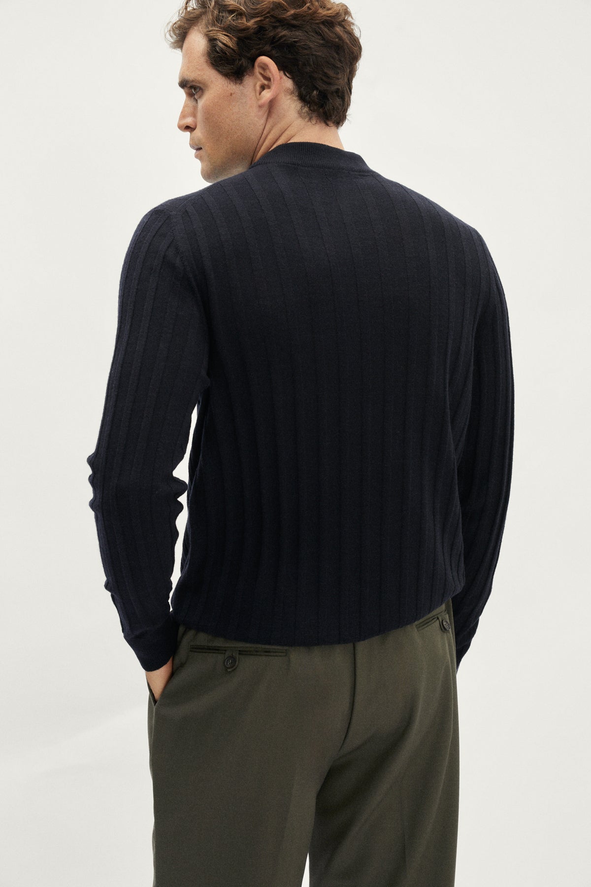 The Ultrasoft Ribbed Mock-neck blue
