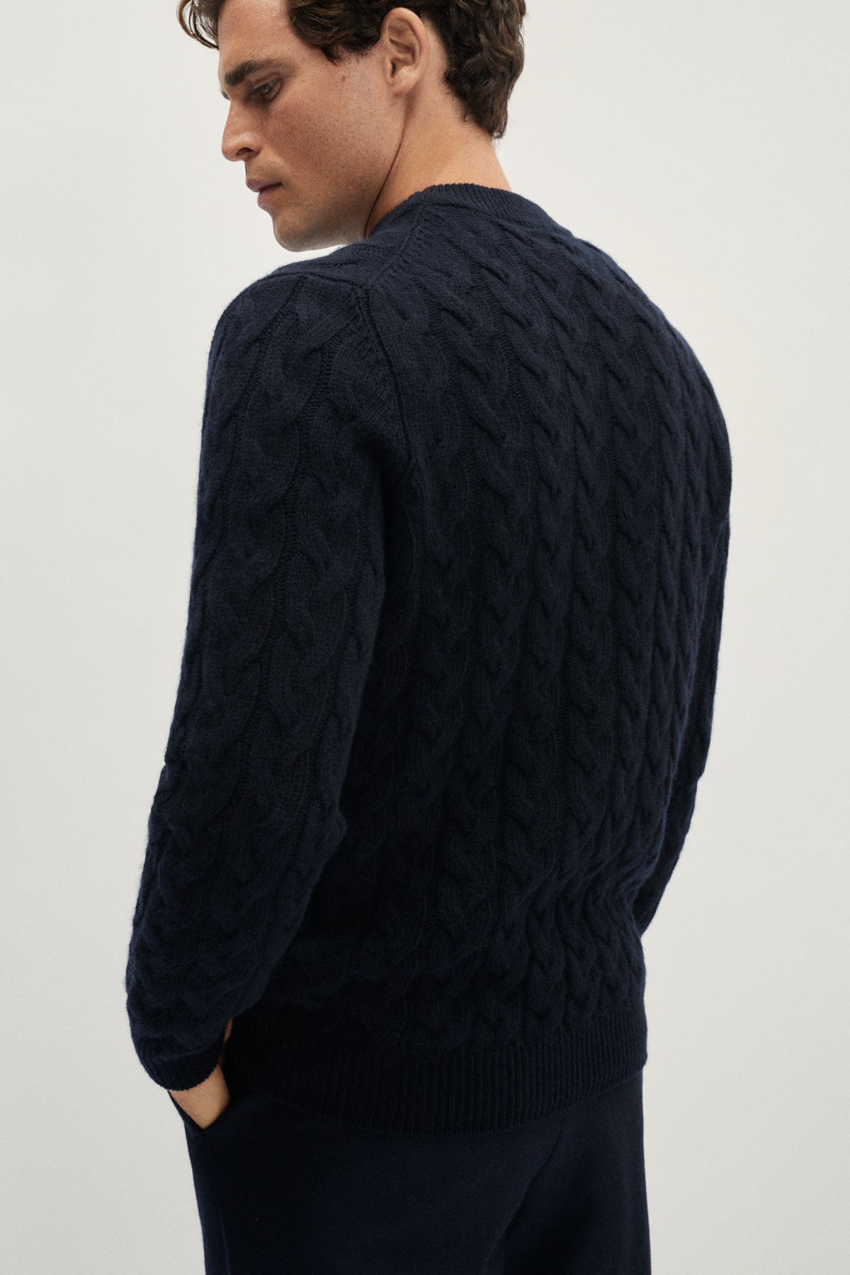 The Woolen Aran Sweater - blue