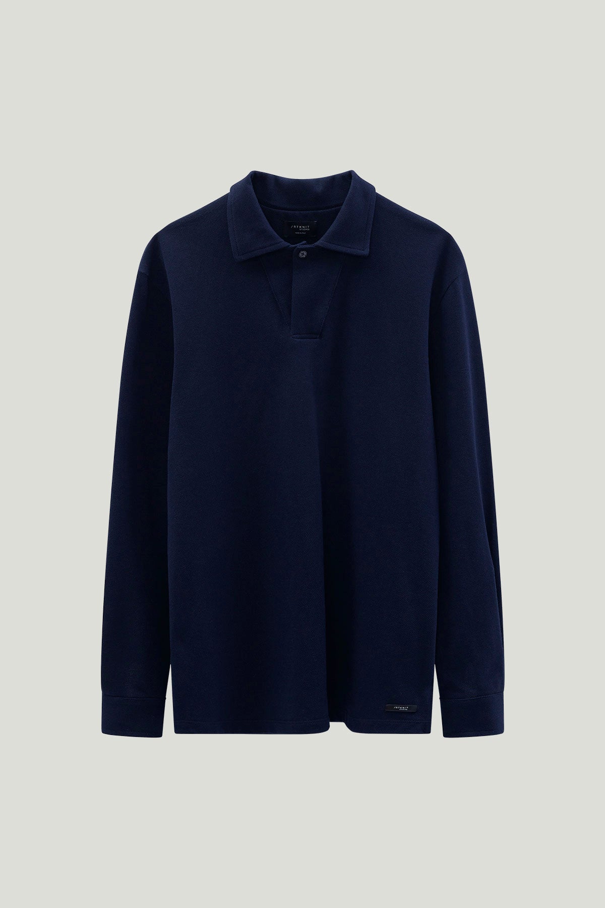 The Organic Cotton Piqué Long Sleeve Polo blue navy