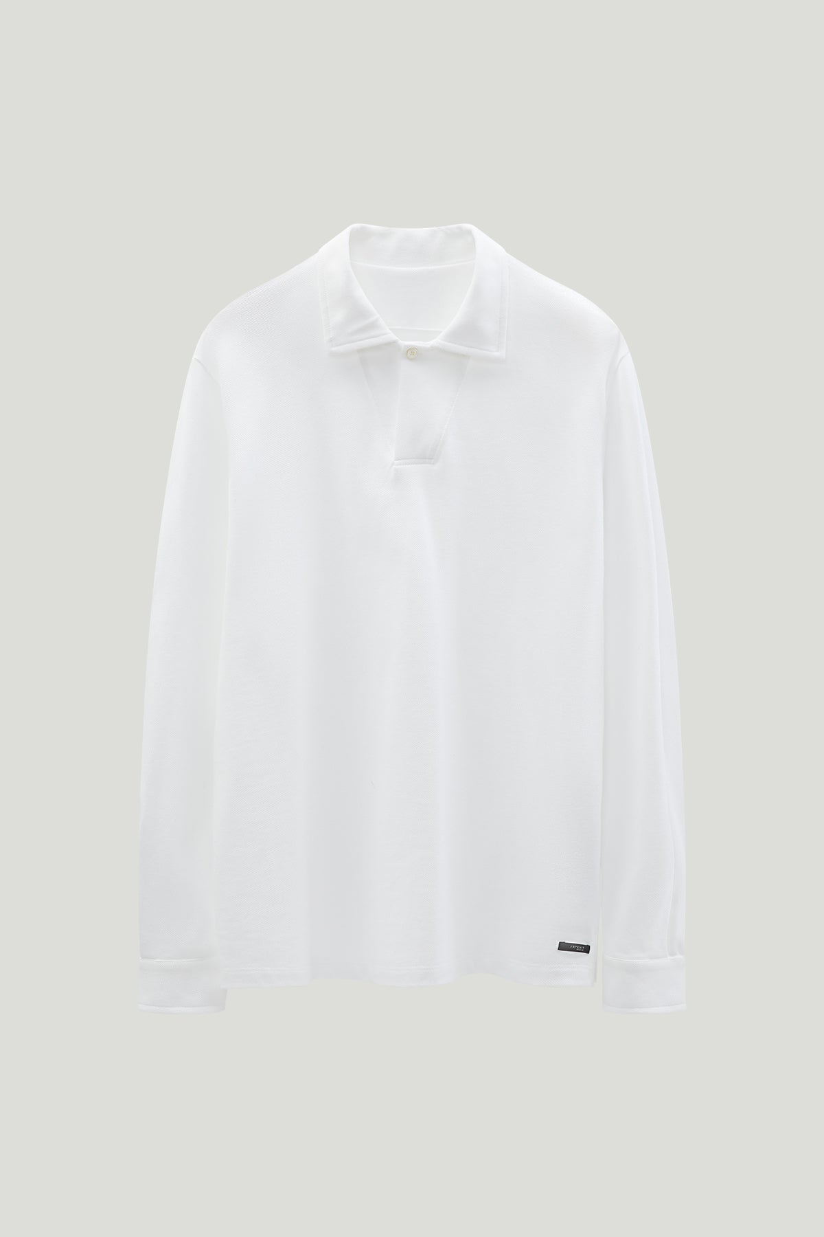 The Organic Cotton Piqué long Sleeve Polo white