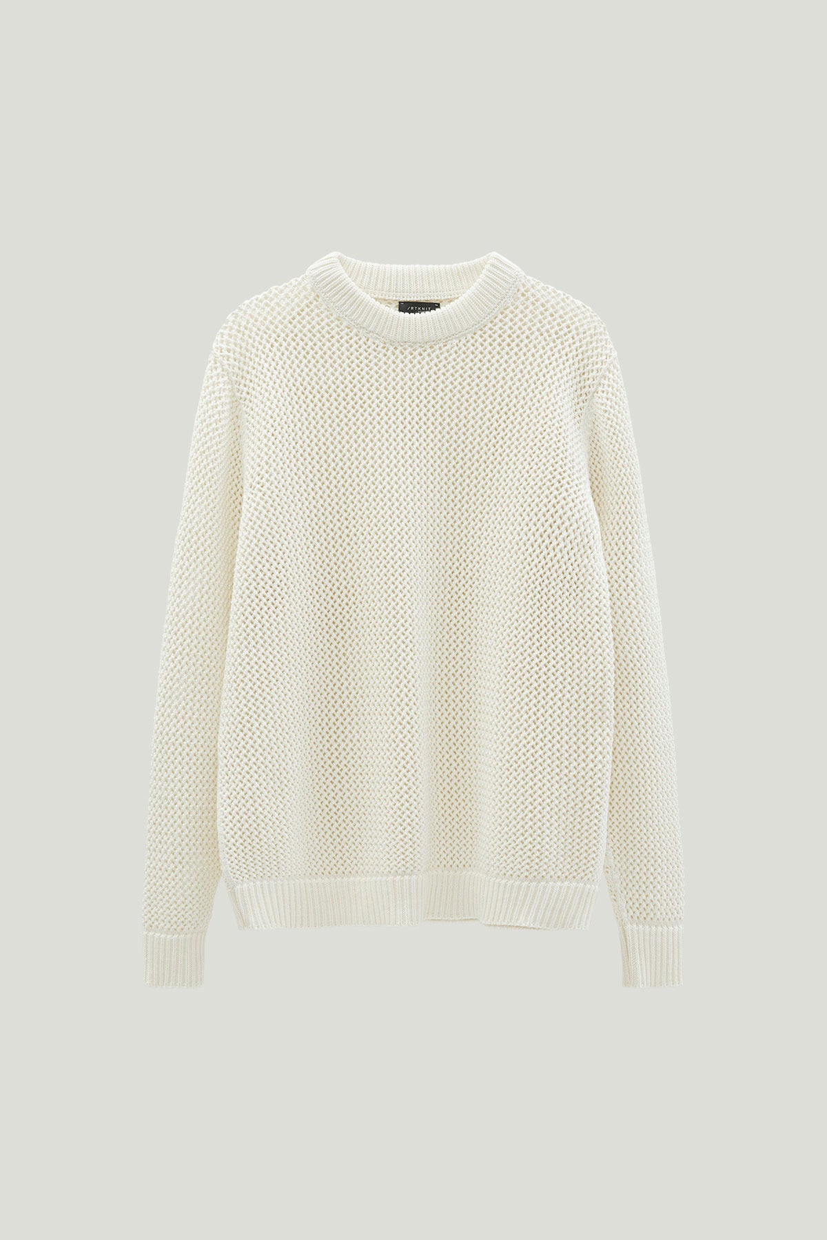 open tricot sweater milk white