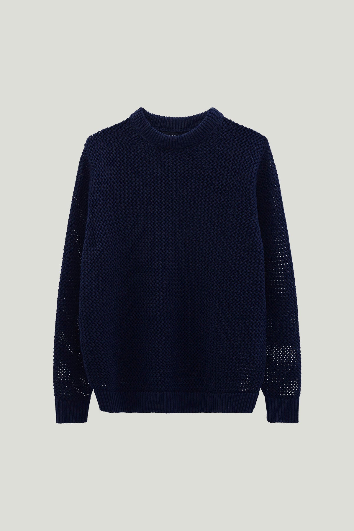 open tricot sweater blue navy