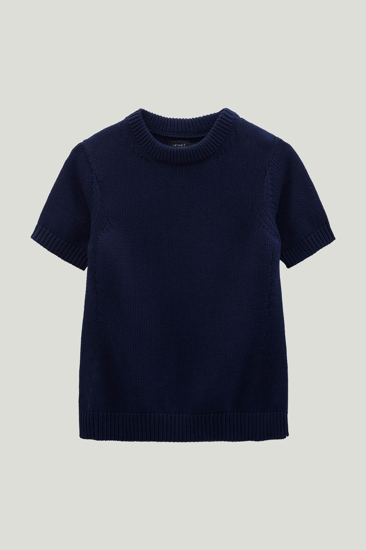organi cotton tricot t-shirt blue navy