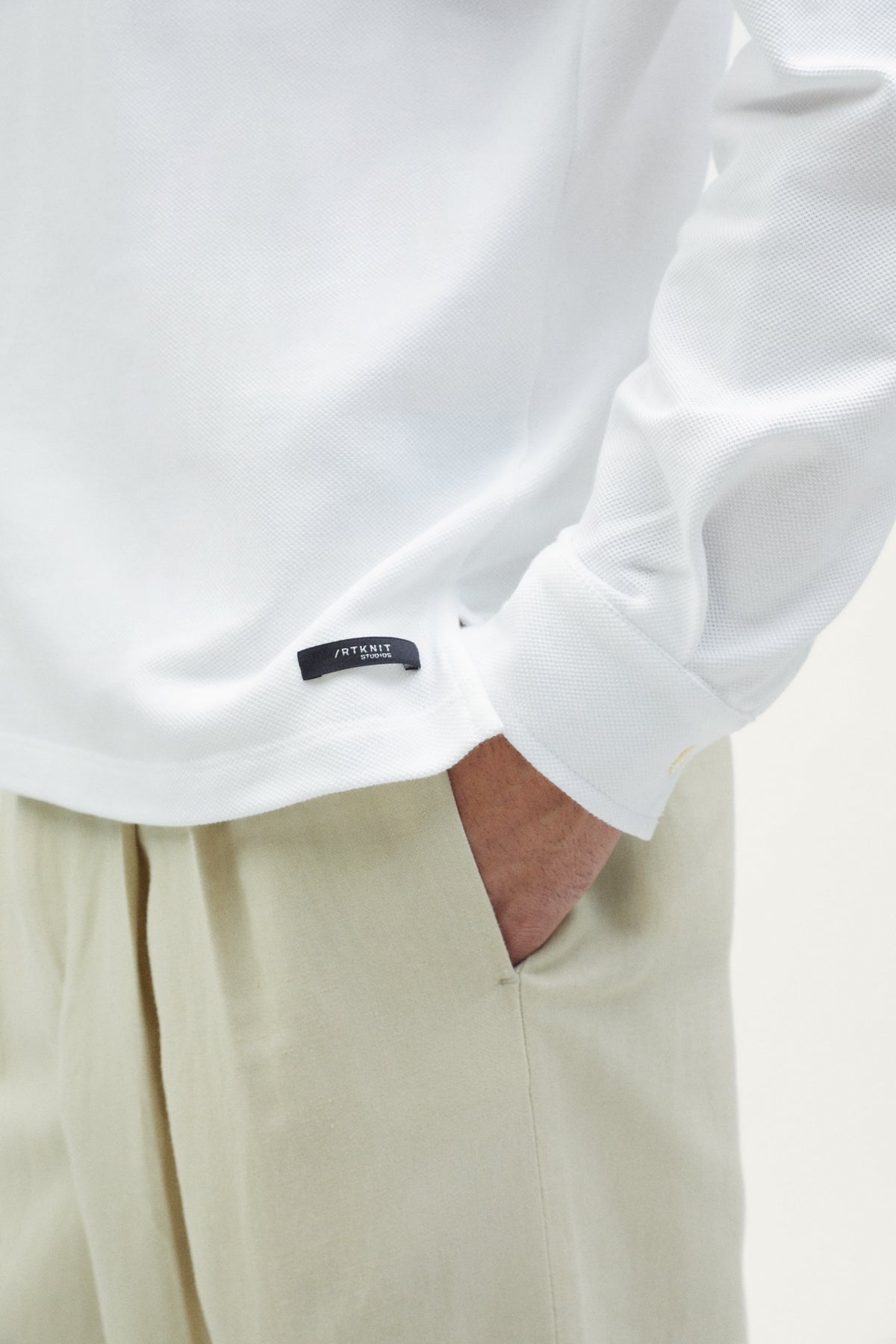 The Organic Cotton Piqué Long Sleeve Polo off white