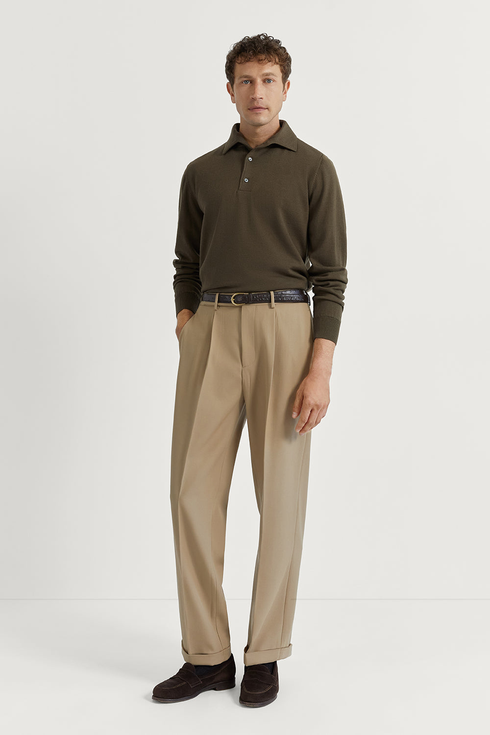 The Merino Wool Sartorial Polo Mud