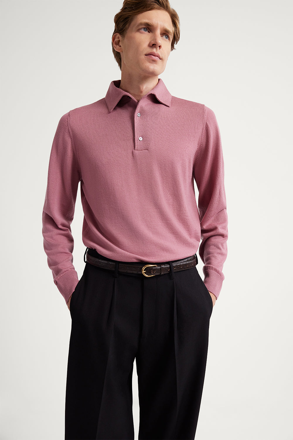 The Merino Wool Sartorial Polo Mauve