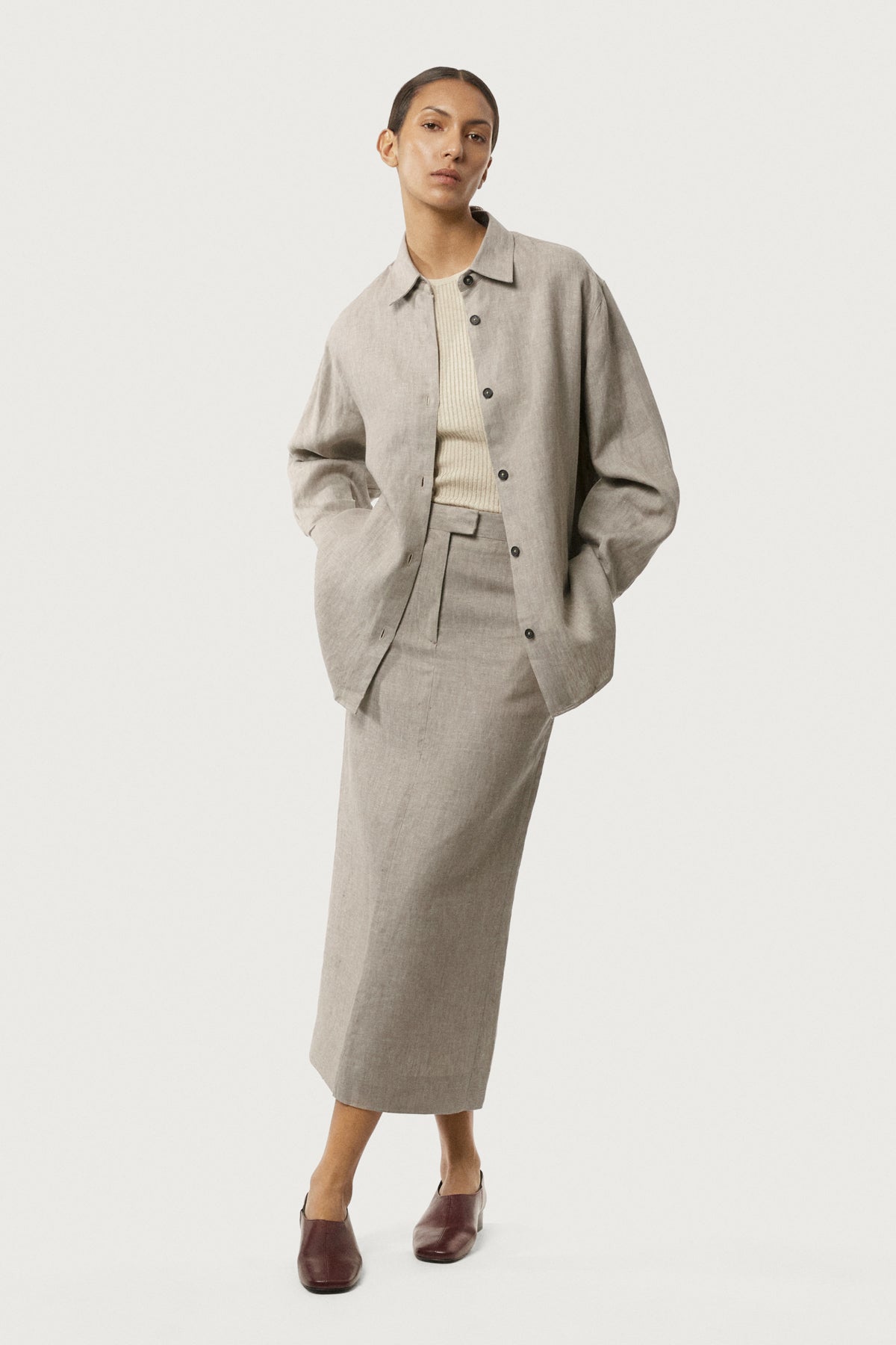 The Linen Twill Relaxed Overshirt