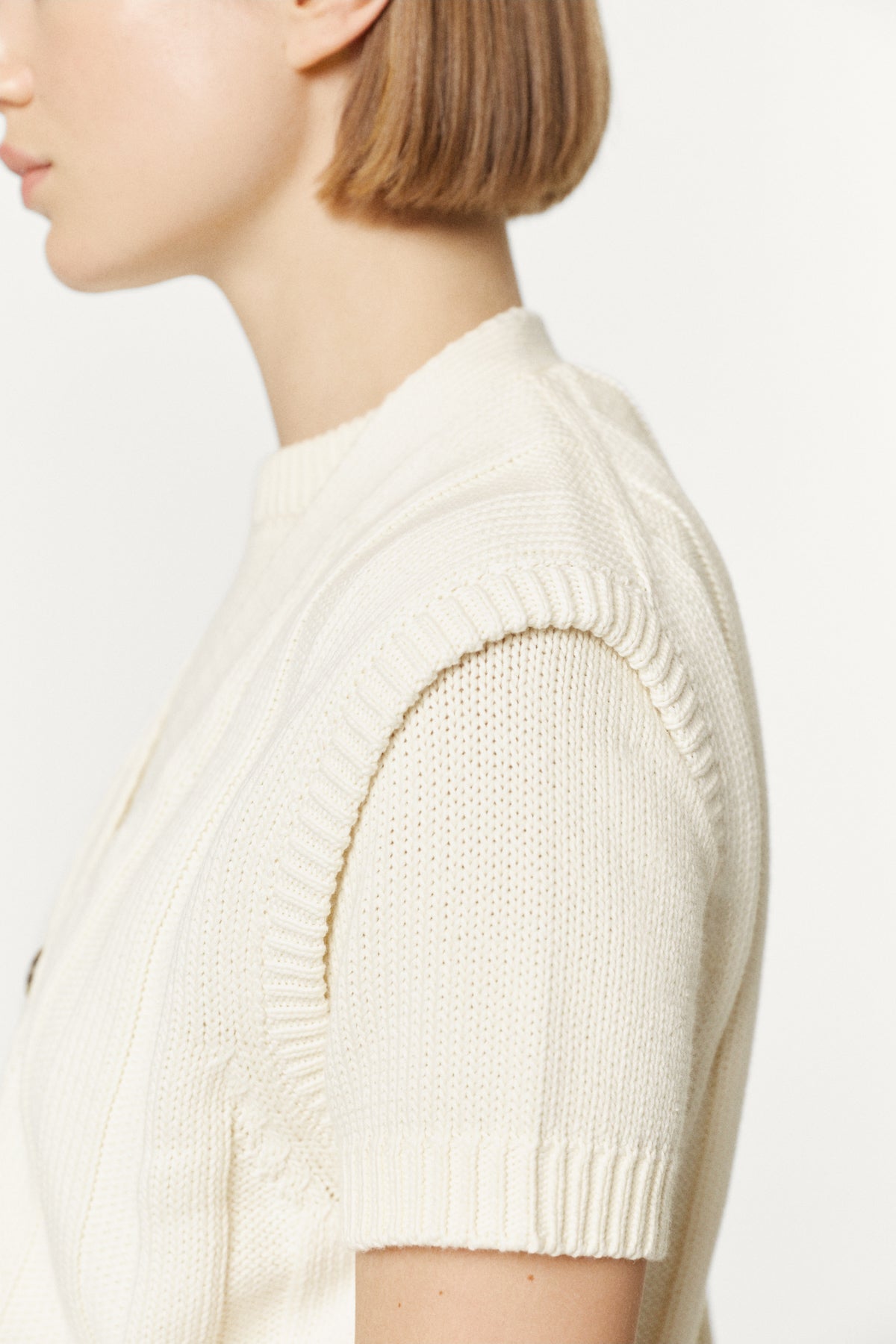Gilet en Coton biologique à côtes plates et tricotées