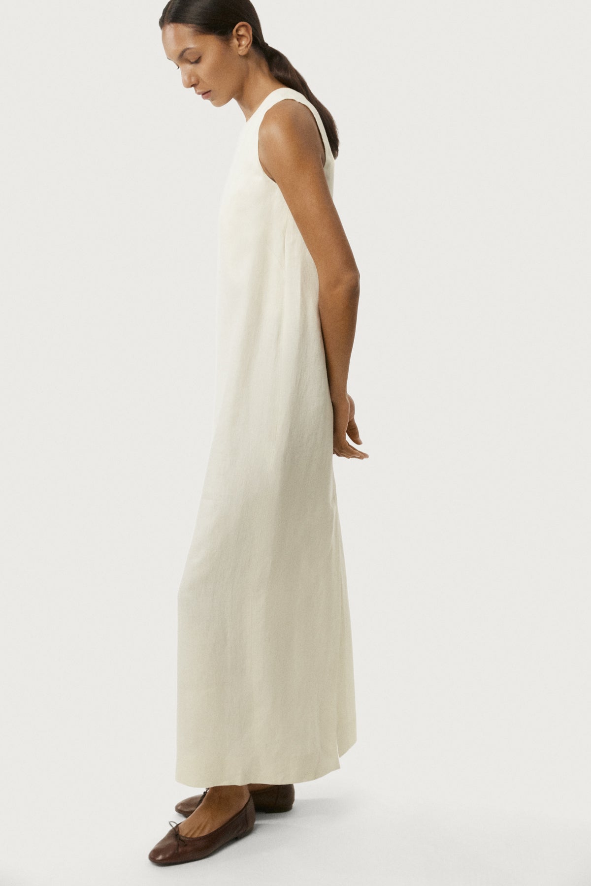 The Linen Twill Long Dress