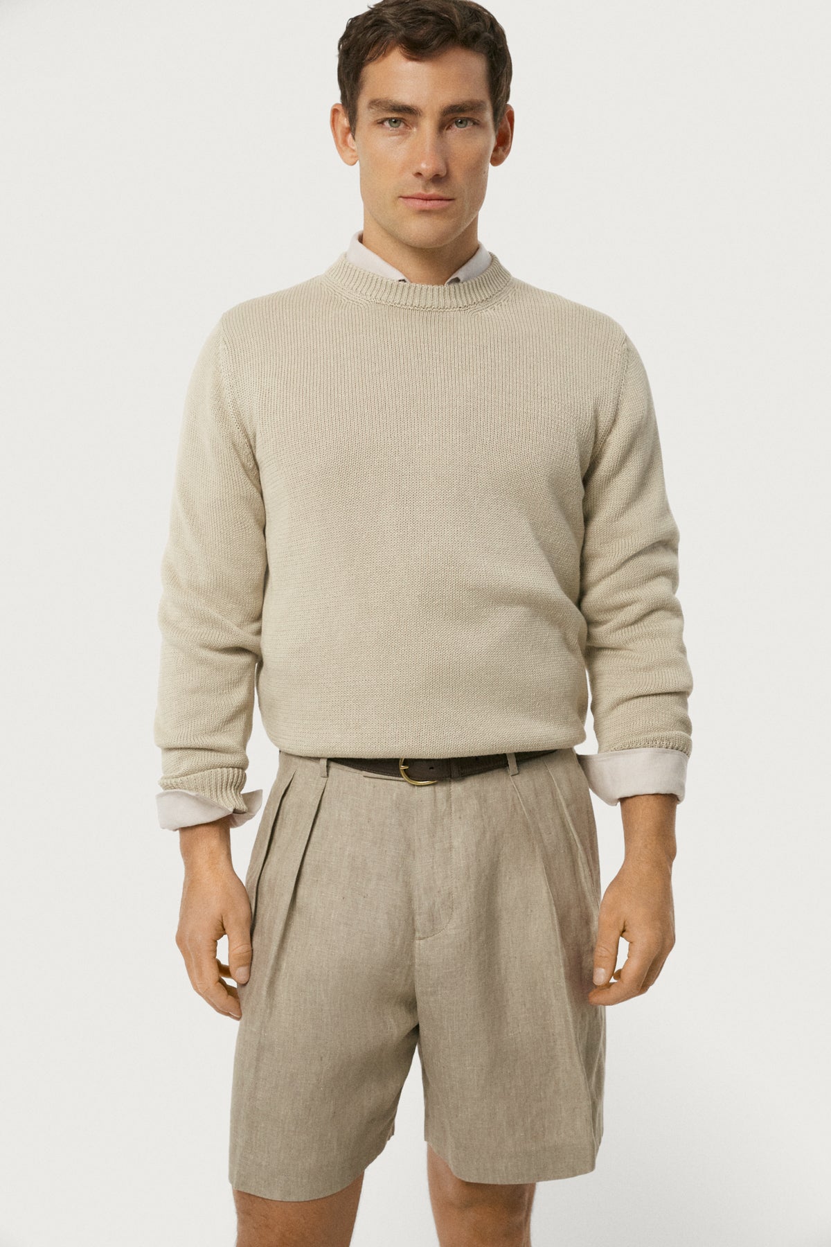 The Linen Cotton Crewneck Hay