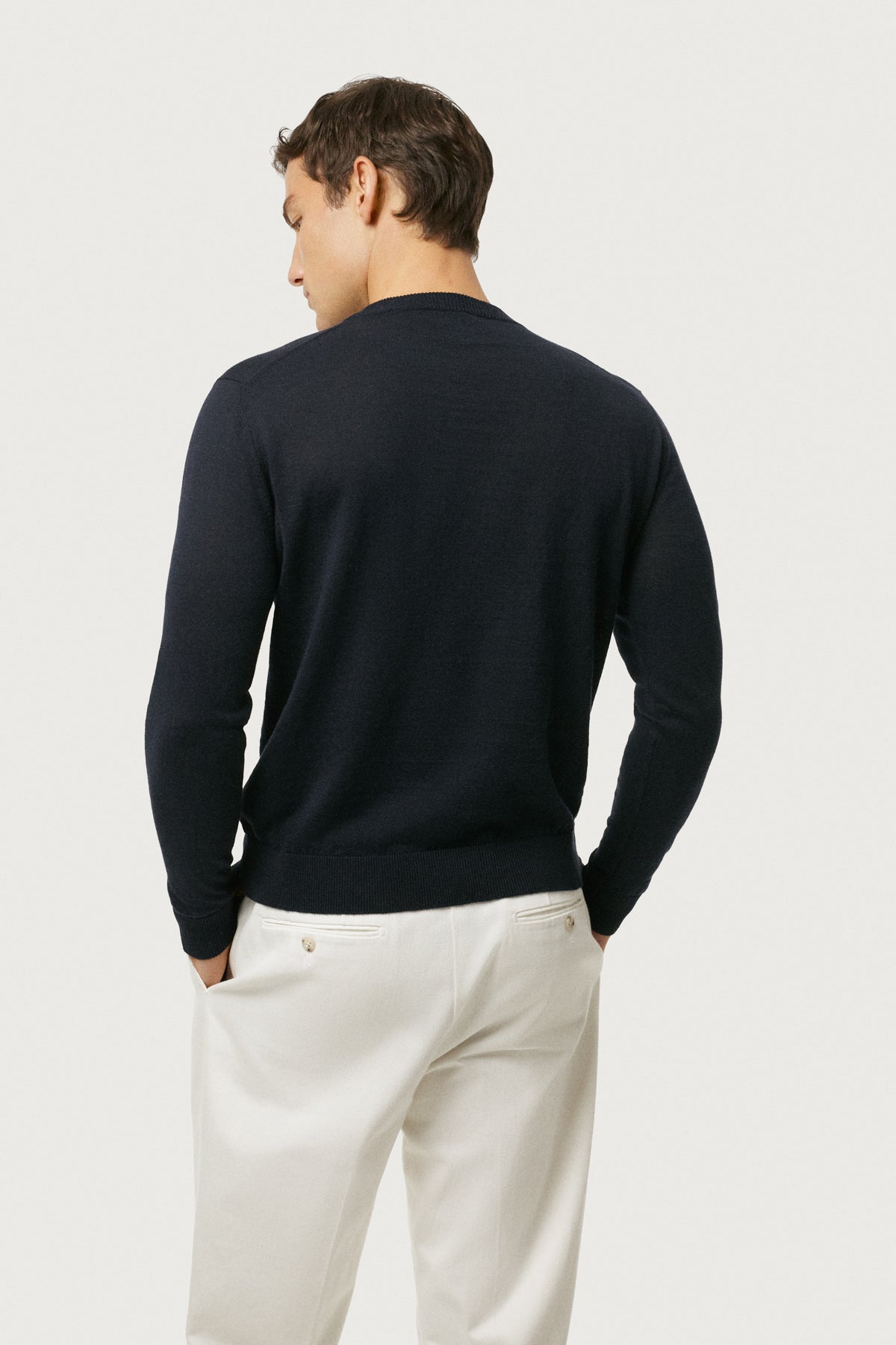 The Linen Cotton Knit Sweater Navy Blue