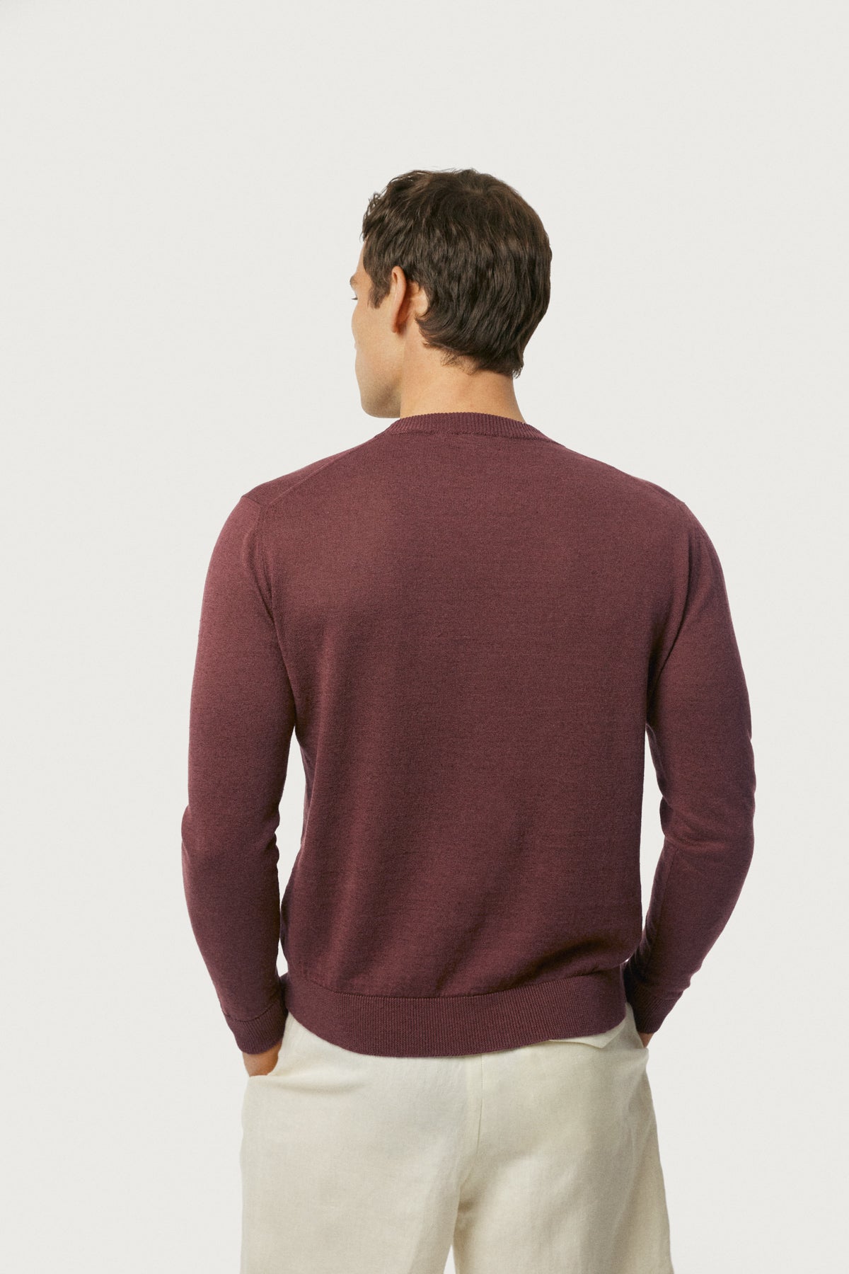 The Linen Cotton Knit Sweater Mahogany