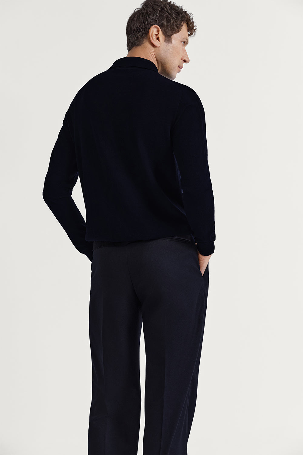 The Ultrasoft Wool Polo Shirt Midnight Blue