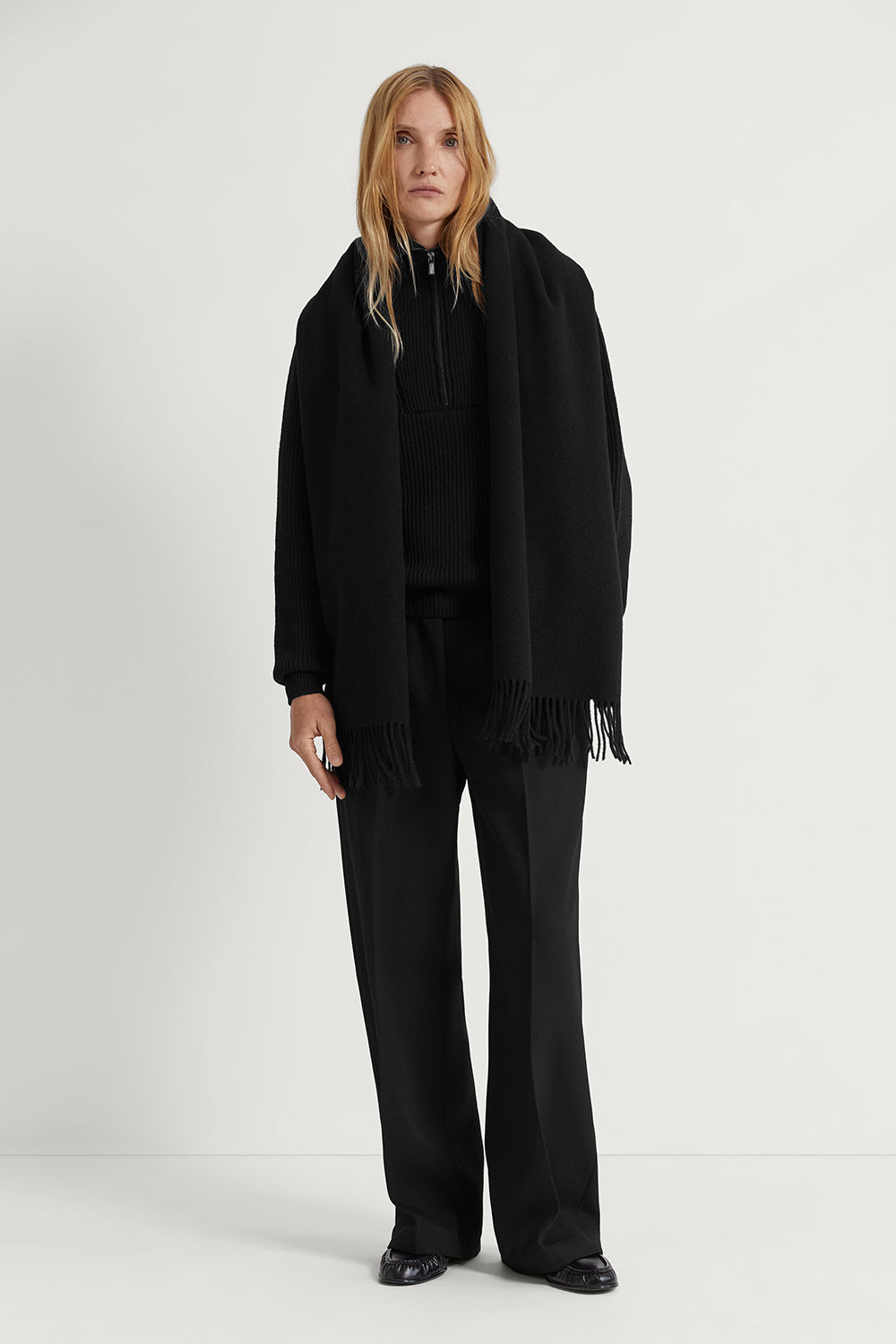 The Fringed Oversized Wool Scarf