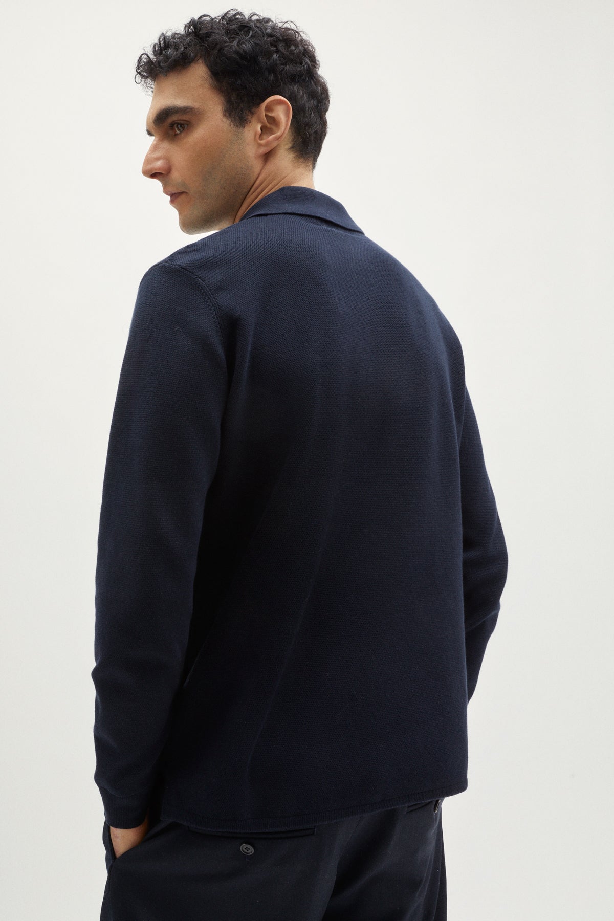 the organic cottone pique polo deep blue
