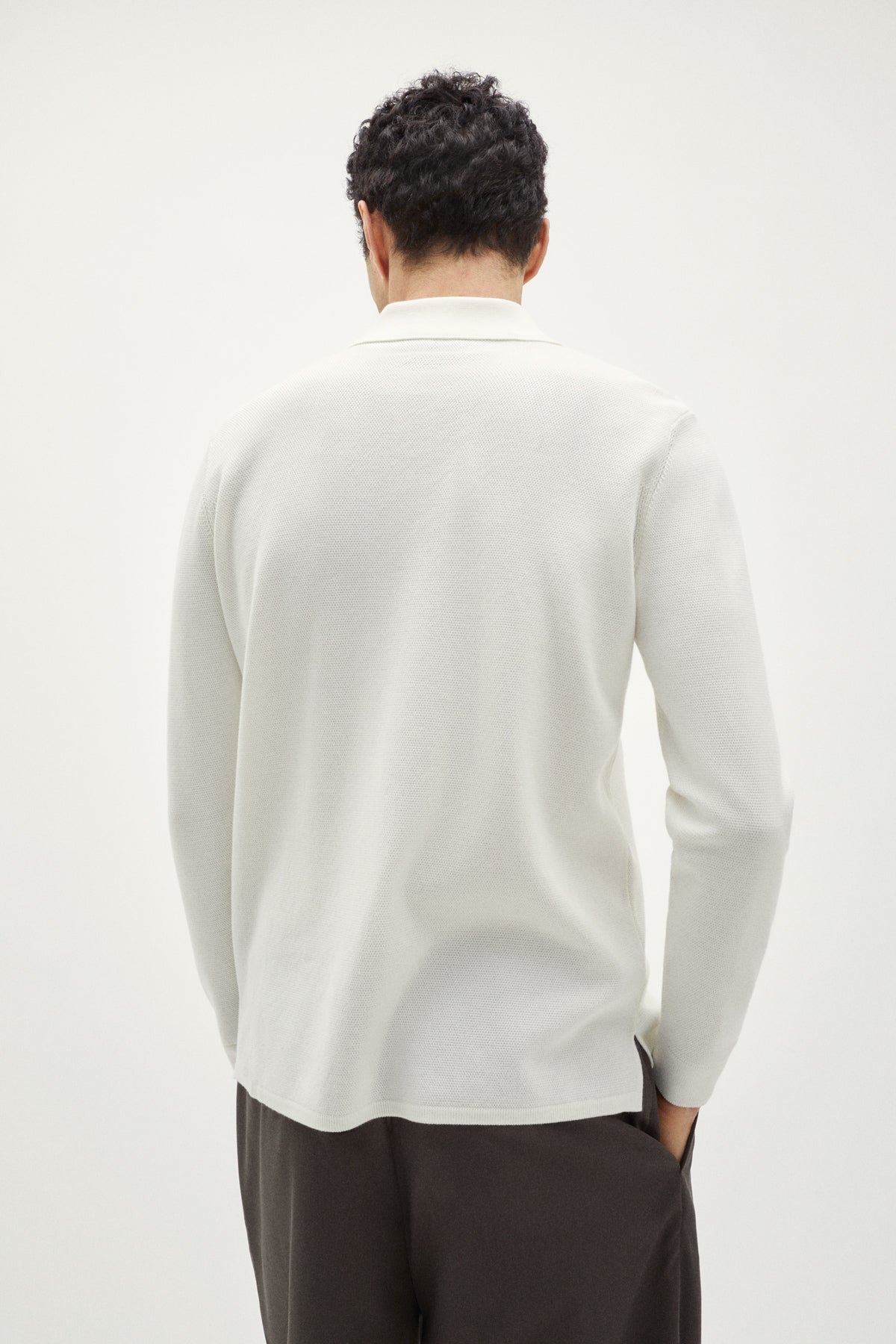 the organic cottone pique polo milk white