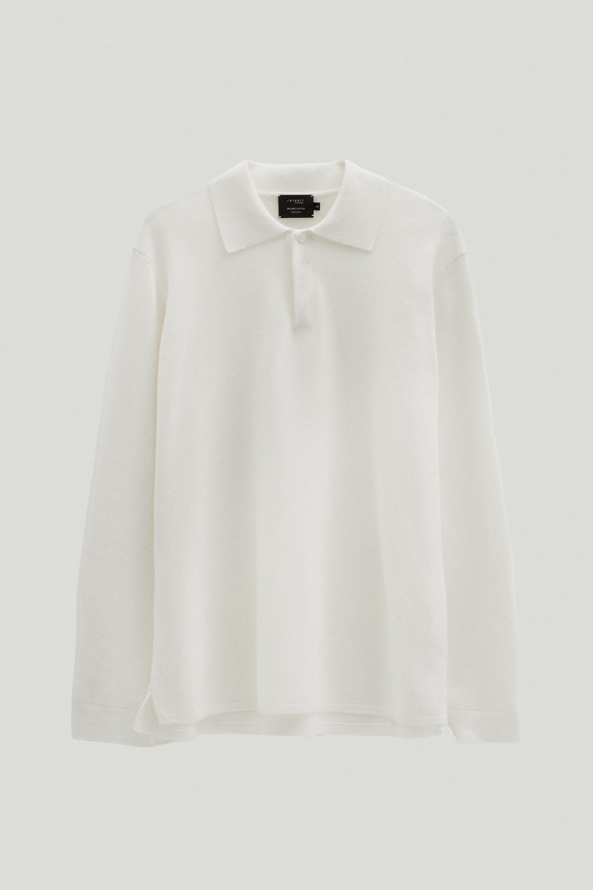 the organic cottone pique polo milk white