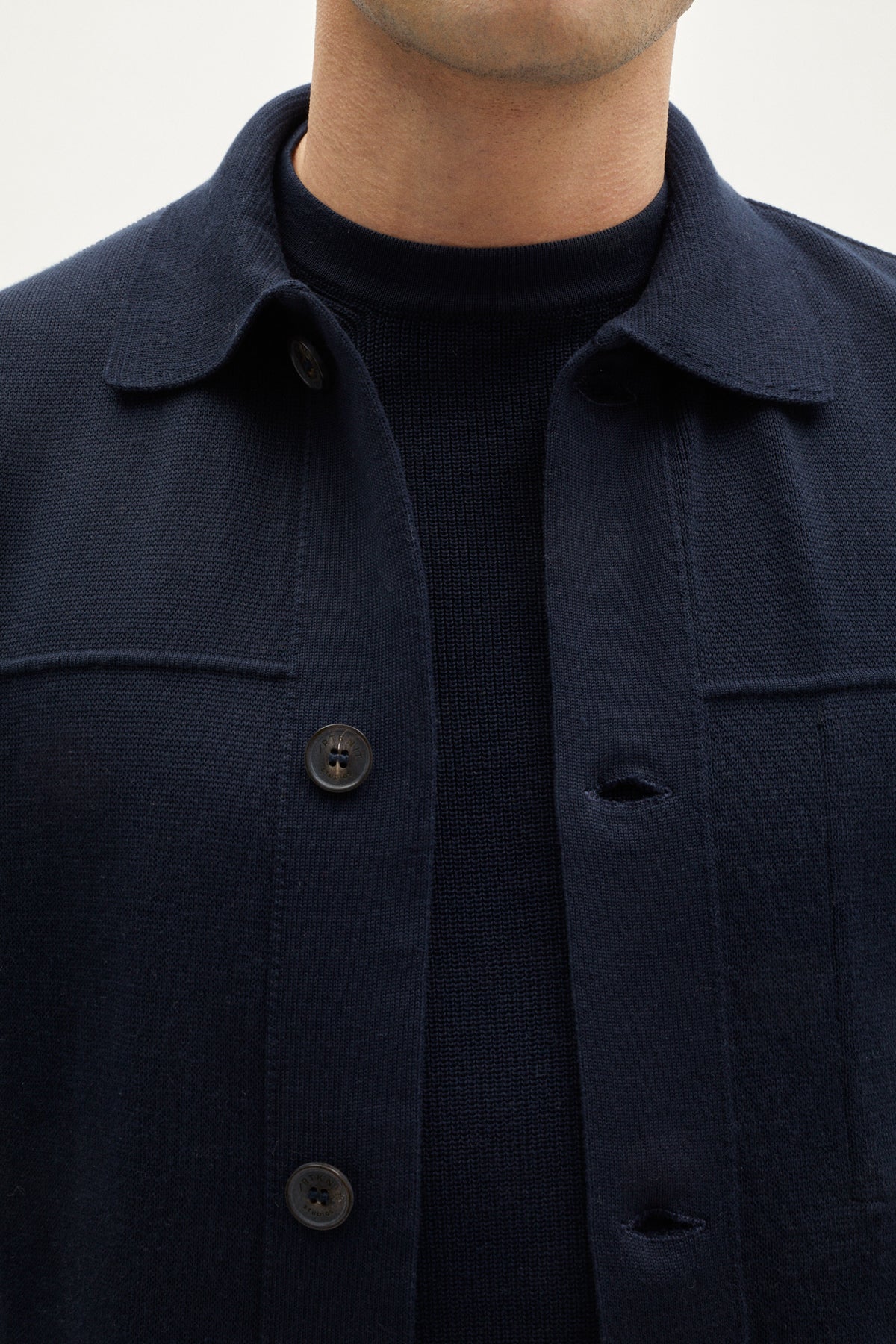 the organic cotton boxy jacket deep blue